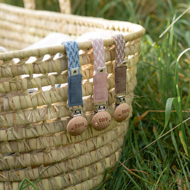 Baby Pacifier Clip with Braided Design - Dark Oak & Vanilla for Secure Pacifier Holder | Perfect for Infants, Toddlers, and On-the-Go Parents