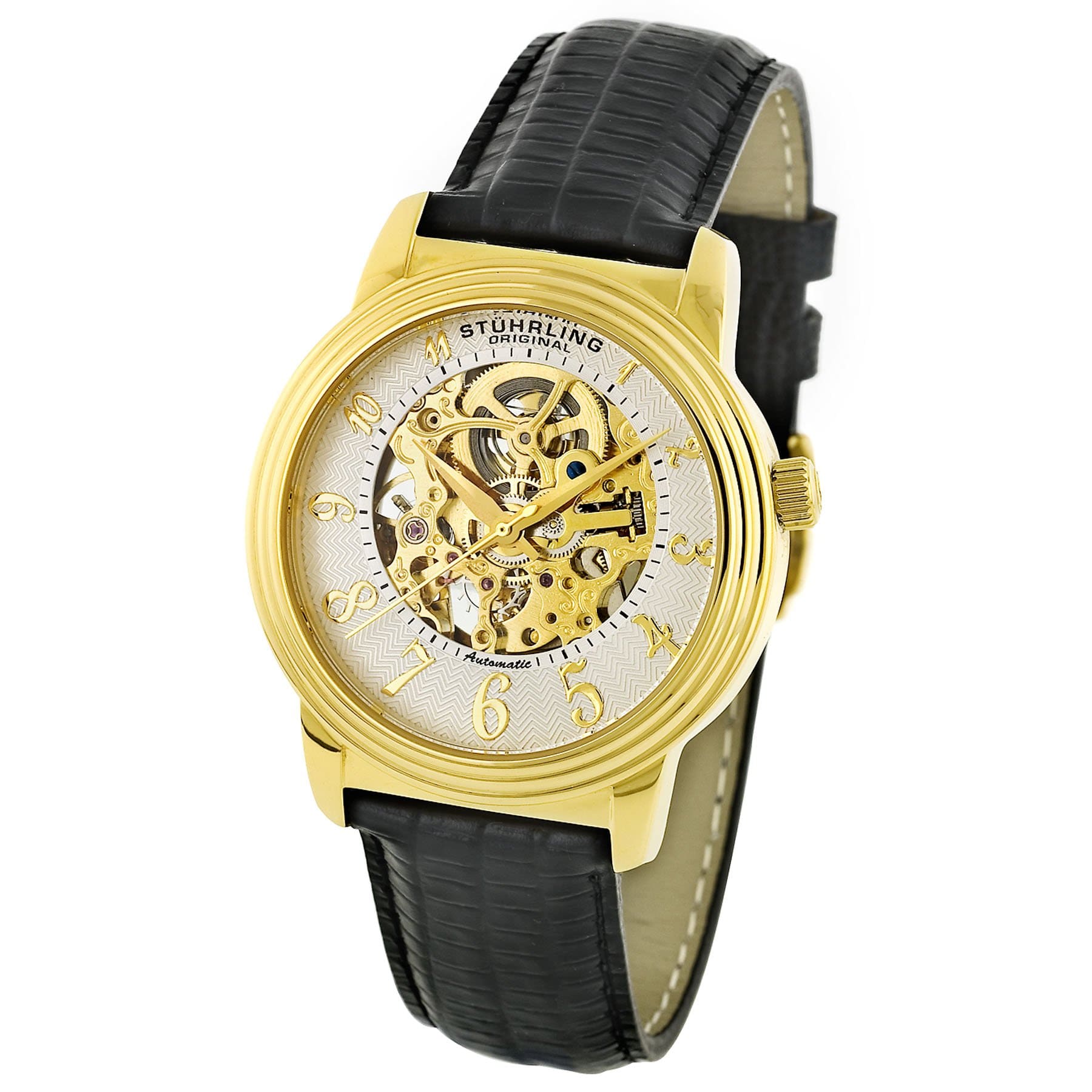 Black Dial / Gold Case / Black Leather Strap Tang Buckle