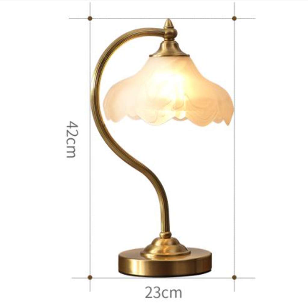 Copper Table Lamp - 23×42cm European Style Brass Bedside Lamp for Bedroom, Study, Living Room & Wedding Decor | Desk Lamp & Children's Reading Night Light | Perfect Home Lighting Gift for Housewarming & Special Occasions