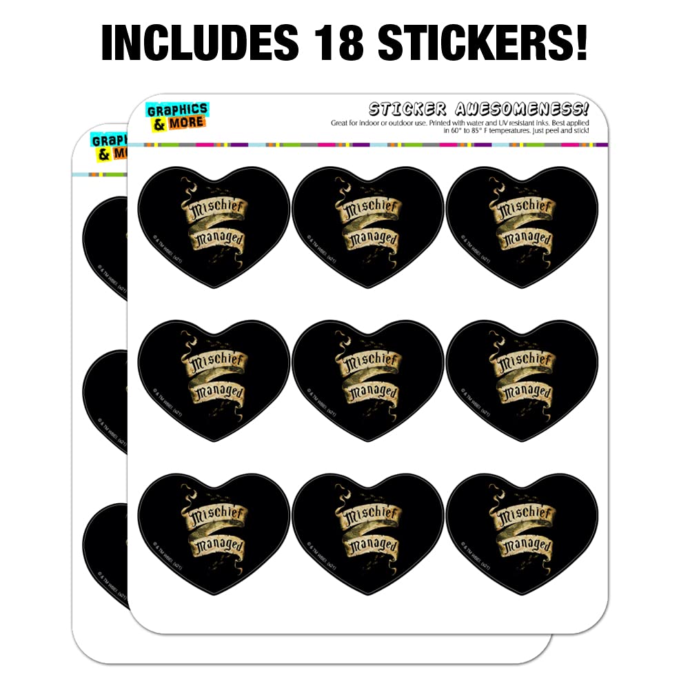 Harry Potter Mischief Managed Heart Shaped Planner Stickers - Scrapbook, Journal & DIY Craft Supplies for Fans - Perfect for Bullet Journals, Planners, Scrapbooking & Gift Giving