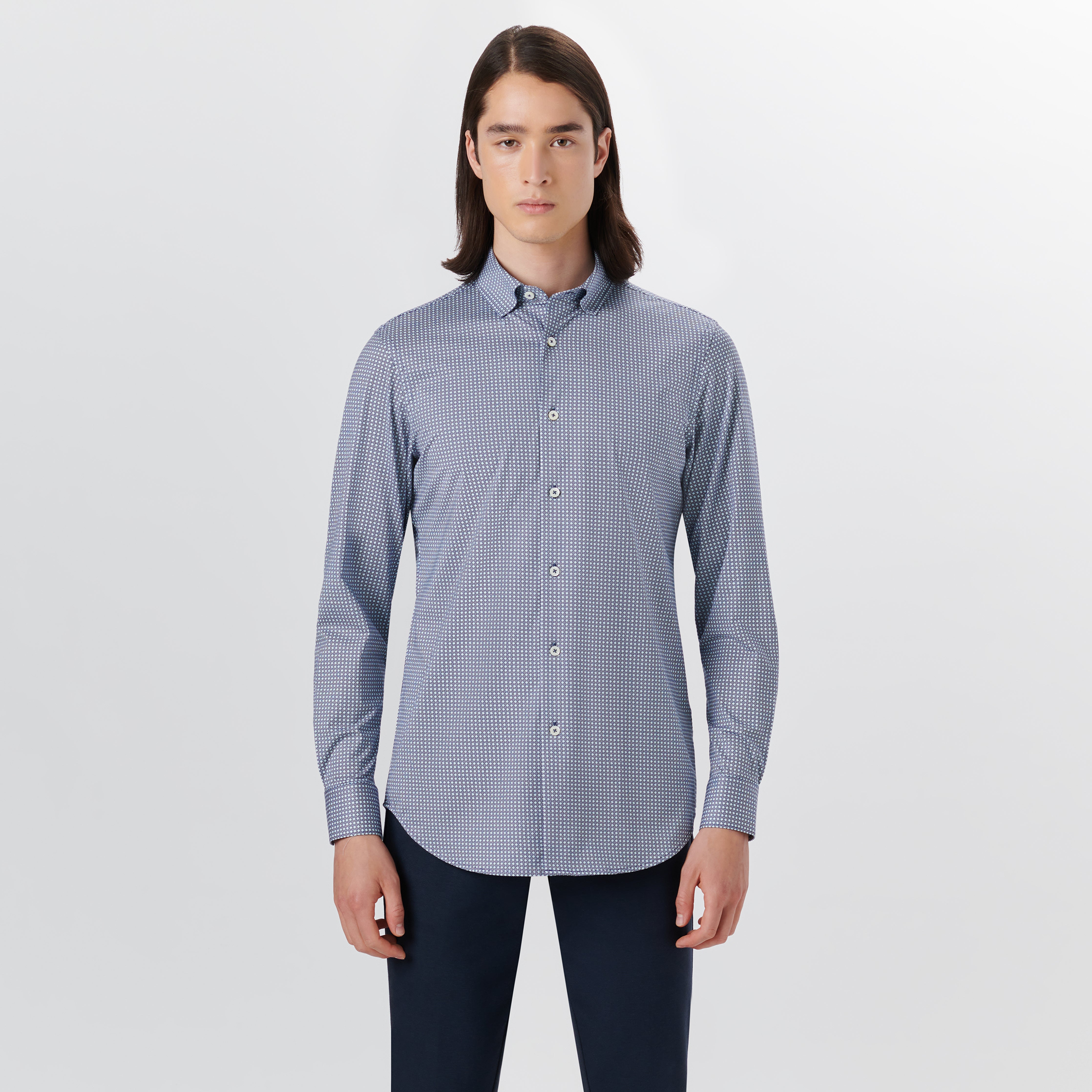 JAMES Geometric Print Cotton Shirt for Men - Trendy Casual Button Down Shirt for Office, Date Night & Summer Outfits