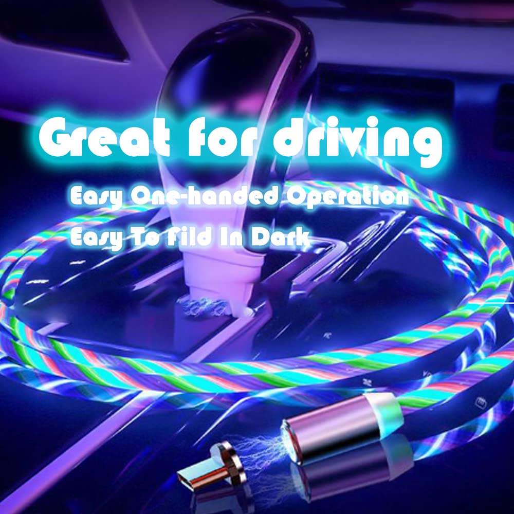 3-in-1 Magnetic Charging Cable 1M/3.3ft with LED Light Indicator - Fast Charging USB C/Micro USB Cable for Android Phones, Tablets & Gaming Devices | Perfect for Travel, Home & Party Decorations Gifts for Men Women Kids