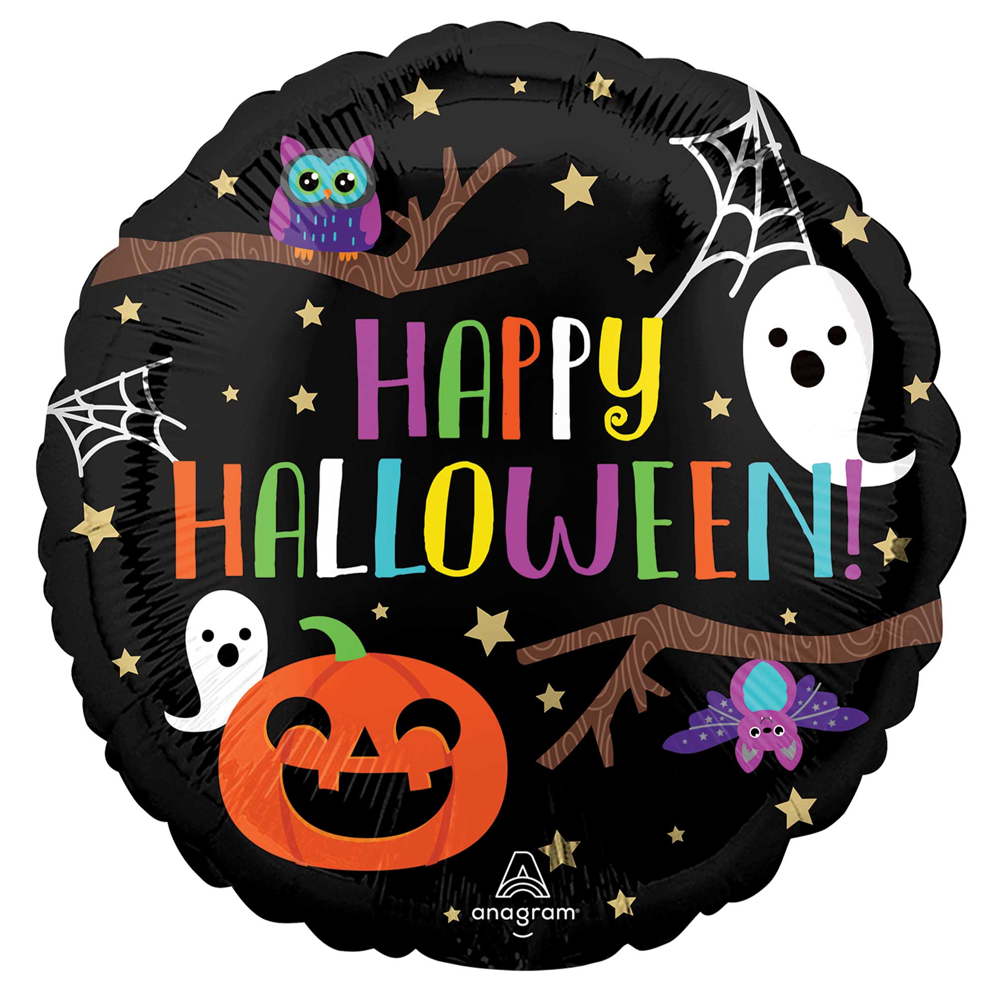 45cm Standard Halloween Night Balloon - Orange & Black Latex Balloons for Halloween Party Decorations, Spooky Decor, Haunted House, Trick or Treat, Photo Backdrop