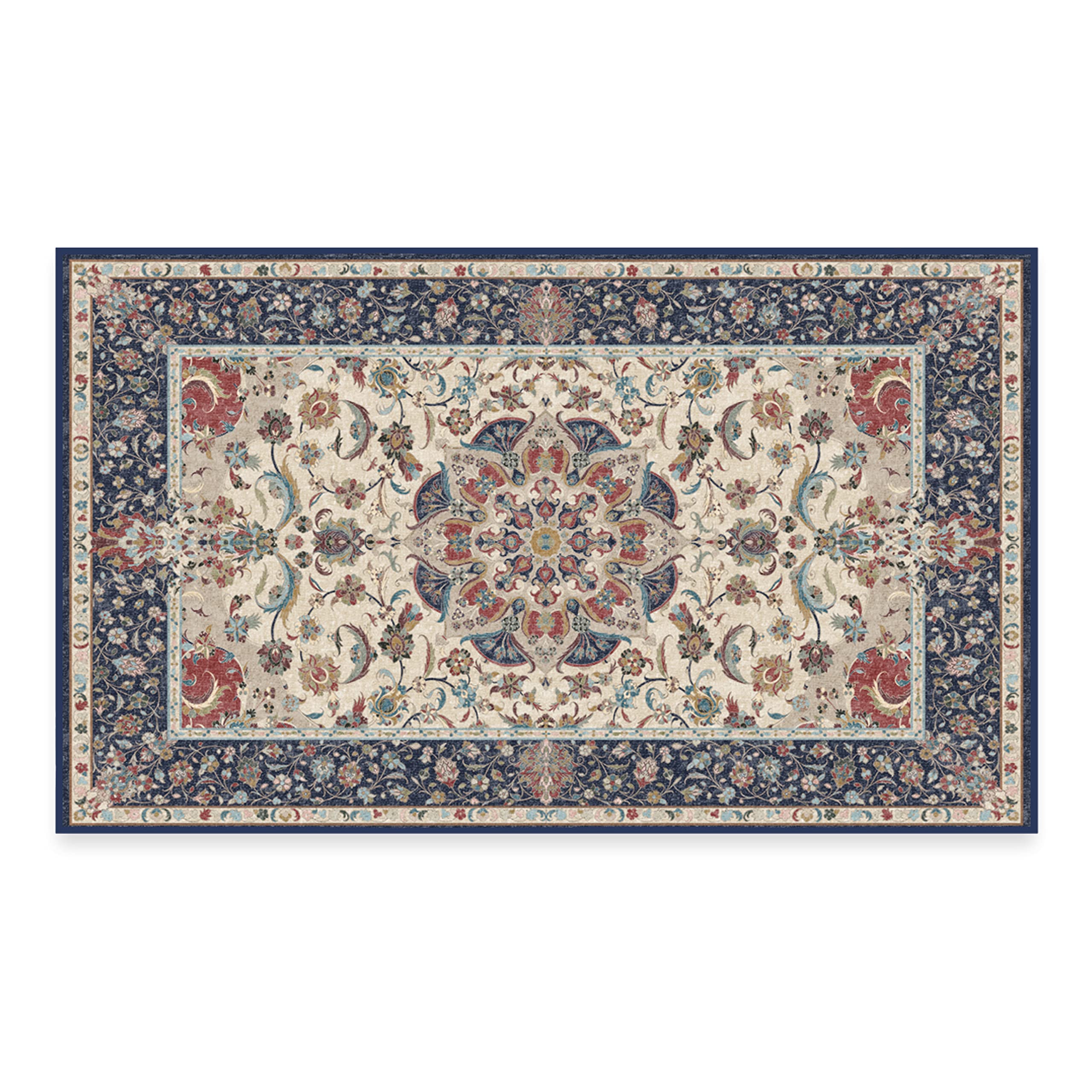 Washable 3x5 Area Rug by Ruggable - Sima Royal Blue, Non-Slip Gripper Pad, Premium Indoor Rug for Living Room, Bedroom, Kitchen, Office & Classroom | Easy to Clean & Durable Home Decor