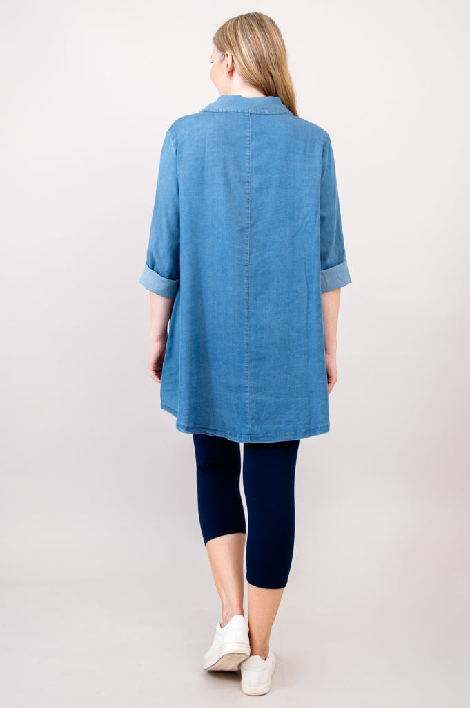 Gill Blouse Women's Tencel Denim Shirt - Soft Sustainable Fabric for Casual & Office Wear | Perfect for Spring & Summer Outfits