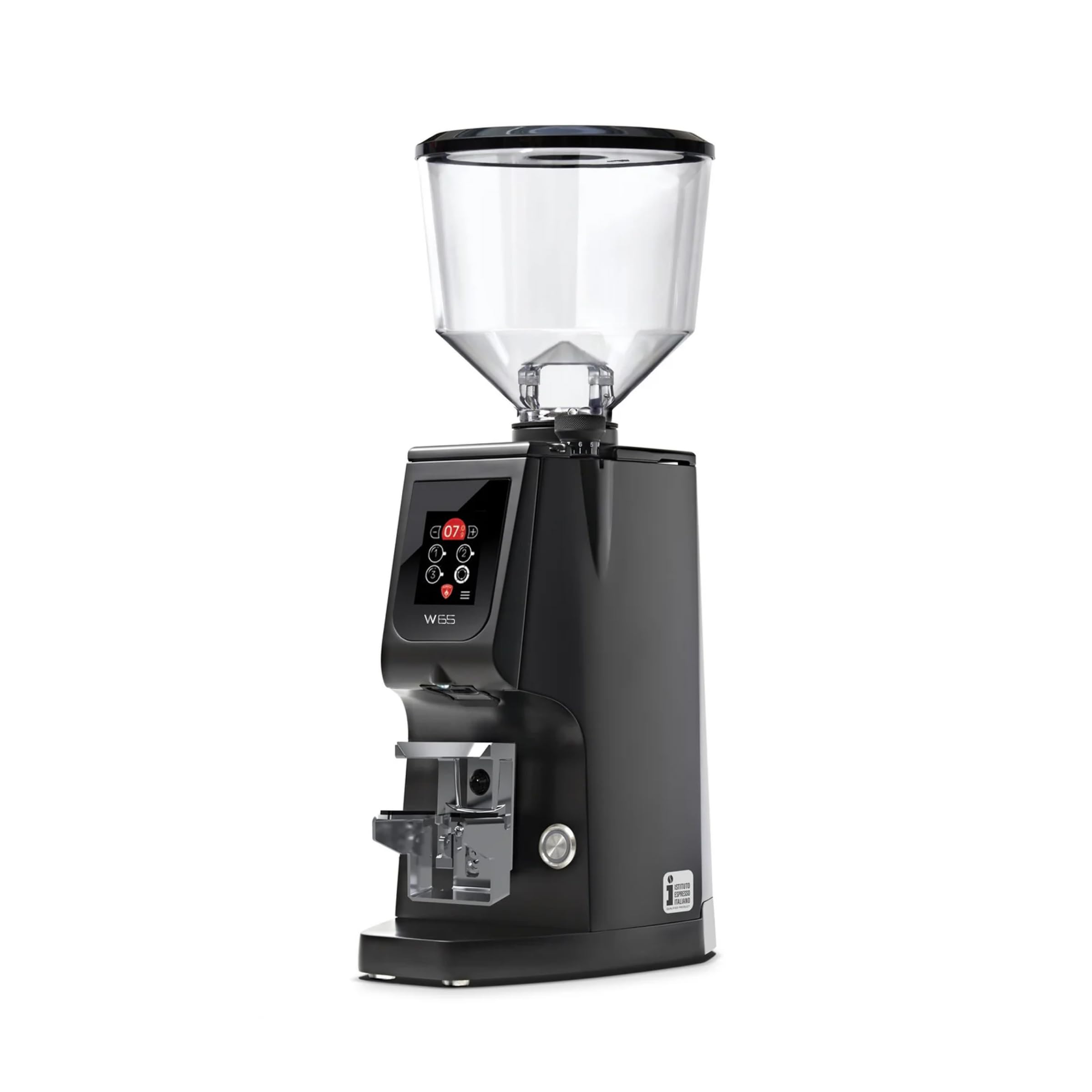 Eureka Atom W 65 Espresso Coffee Grinder - 65mm Flat Burr, Ultra Quiet Grind-by-Weight Technology for Home Baristas (Black) | Perfect for Espresso, Latte & Cappuccino Preparation