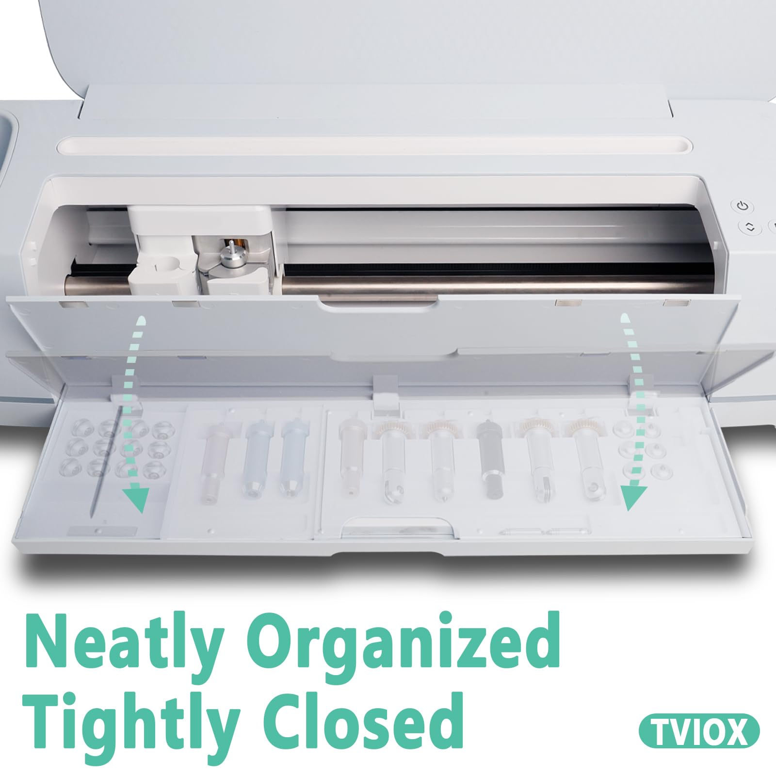 TVIOX Blade Storage Insert Organizer for Cricut Maker 3 & Maker - Blades Tray, Drawer Housing & QuickSwap Tip Accessories - White (Blades/Housing Not Included) - Perfect for Crafting, Scrapbooking & DIY Projects