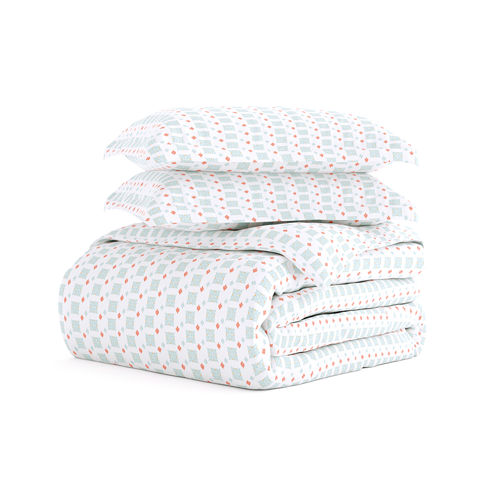 Blue Pattern 3-Piece Duvet Cover Set - Soft & Breathable Bedding for Cozy Nights - Perfect for Master Bedroom, Guest Room & Dorm Decor