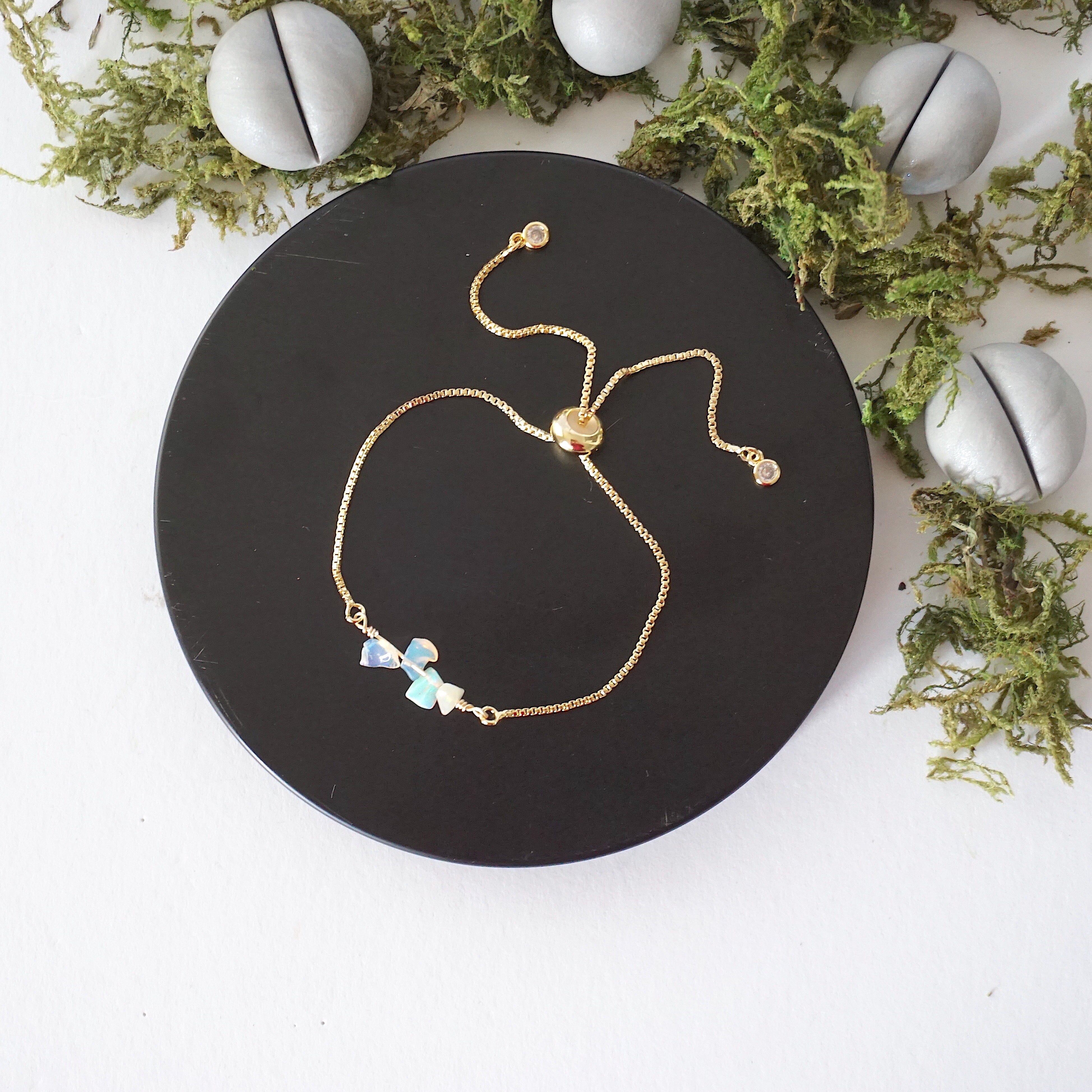 14K Gold Plated Adjustable Fire Opal Bolo Crystal Bracelet for Women | Elegant Boho Jewelry Gift for Birthday, Anniversary & Special Occasions