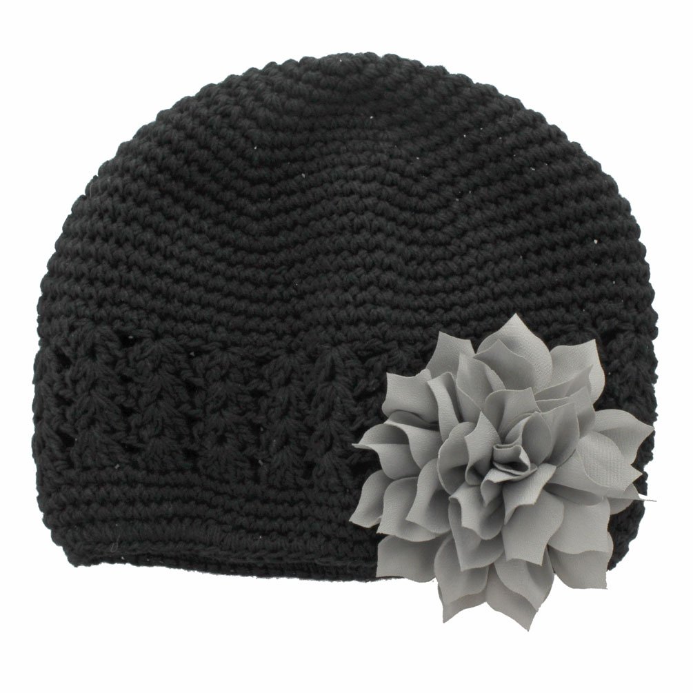 Lello Infant Baby Girl's Crochet Beanie Hat with Flower - Soft Handmade Knit Winter Hat for Newborn Toddler - Perfect for Photo Shoots, Outdoor Activities & Special Occasions
