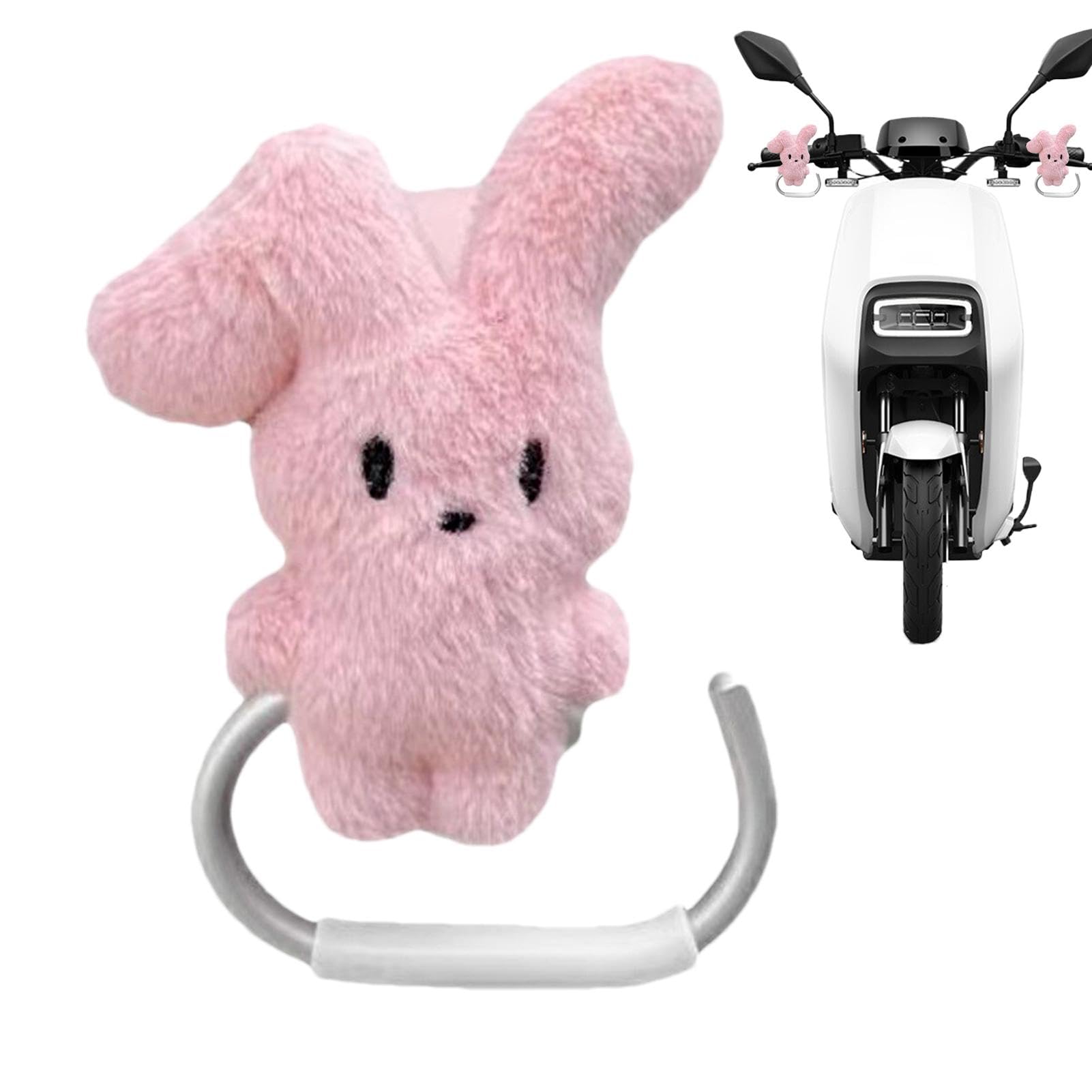 Stroller Hooks for Bags - Strong Aluminum Alloy Pram Hanger for Motorcycle, Scooter & Car - Cartoon Rabbit Design