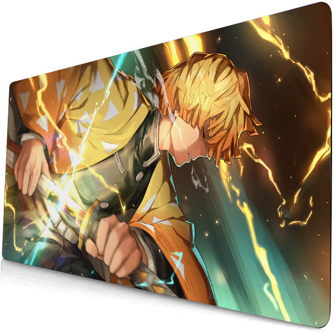 Anime Demon Slayer Tanjiro Zenitsu Nezuko Gaming Mouse Pad - Large Non-Slip Desk Mat for Keyboard & Computer - Perfect for Gaming Setup, Office Work & Home Decor (212 Size)