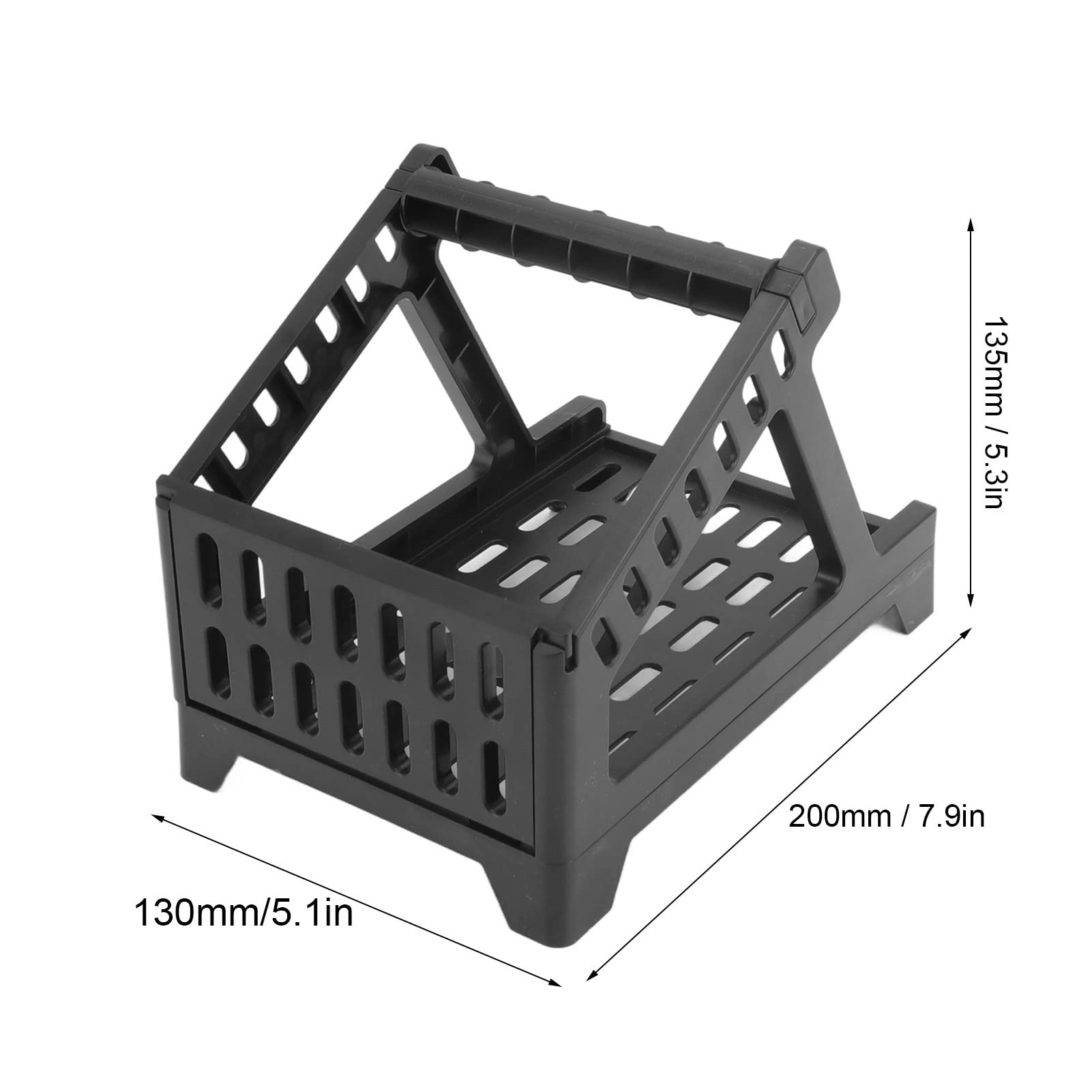Thermal Label Holder for Rolls & Fanfold Labels - Compatible with Desktop & Barcode Printers - Durable Label Printer Stand for Office & Home Use (Black) - Perfect for Shipping, Inventory & Organization