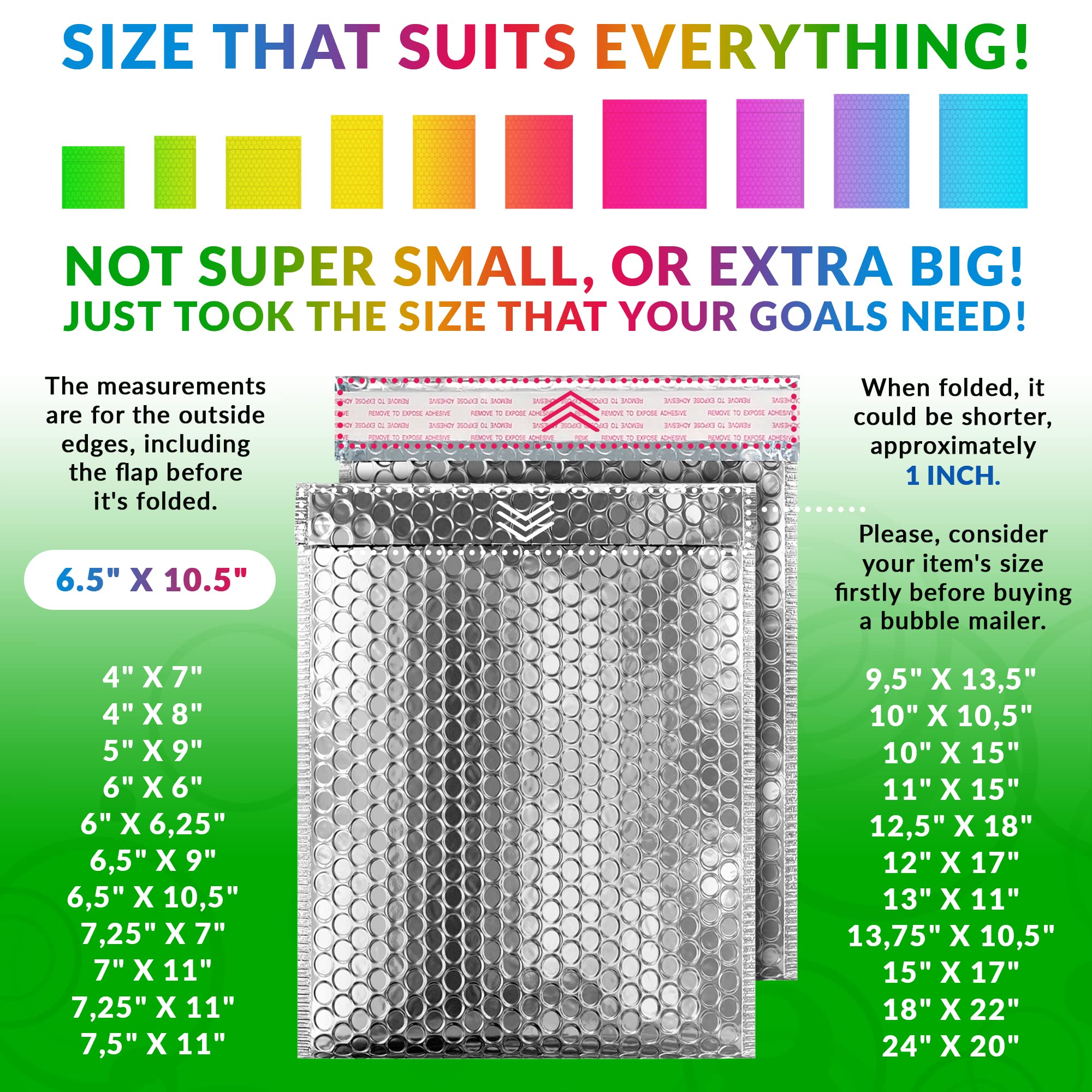 ABC Metallic Bubble Mailers 6.5