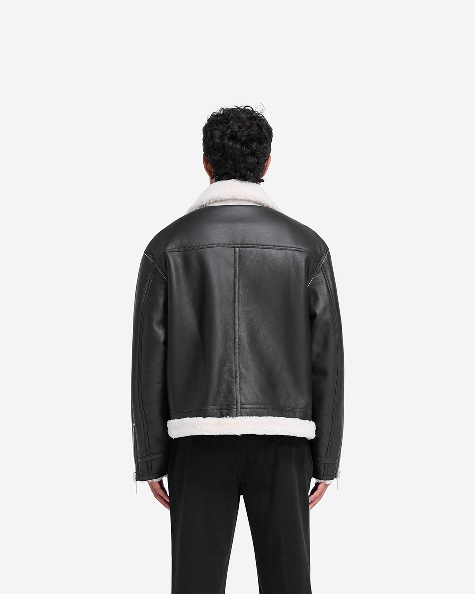 Reversible Shearling Jacket for Women & Men - Cozy Winter Outerwear, Black - Perfect for Cold Weather, Travel & Outdoor Activities
