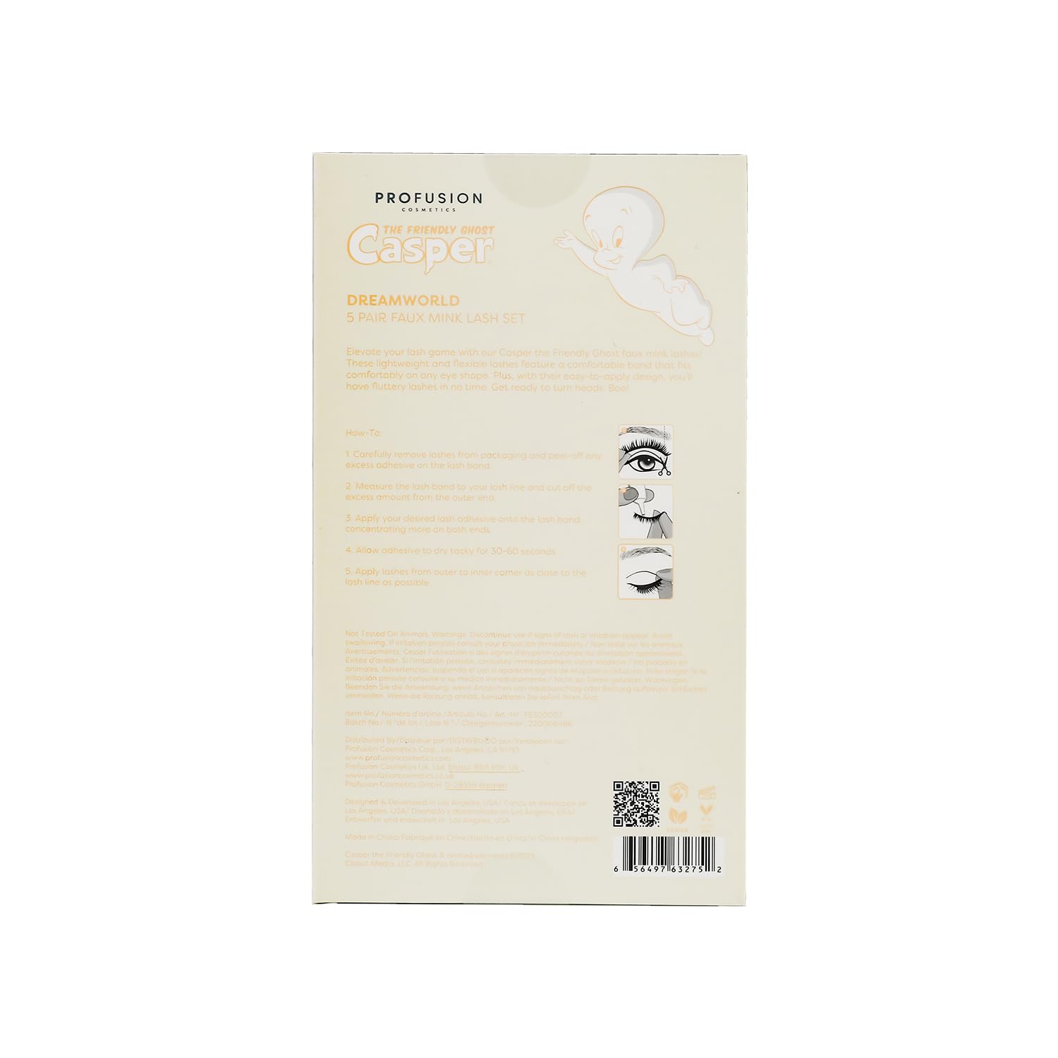 Profusion Cosmetics Casper the Friendly Ghost 5-Pair Faux Mink Lashes Set – Lightweight, Flexible Band for Effortless Elegance | Soft Feathery Lashes for All Eye Shapes | Perfect for Daily Wear, Special Occasions & Halloween Costumes