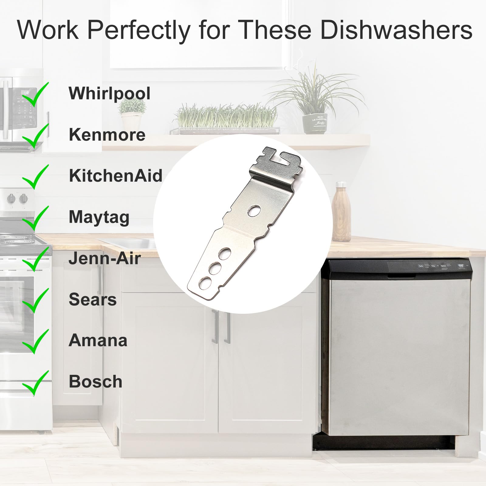 **High-Quality OEM Dishwasher Mounting Bracket - Compatible with Whirlpool, Kenmore, KitchenAid (Model 8269145) | Durable Replacement Part for Secure Installation | Perfect for Home Kitchen Repairs & Appliance Maintenance**