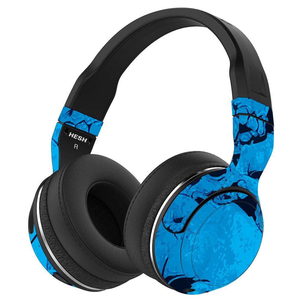 MightySkins Vinyl Wrap Cover for Skullcandy Hesh 2 Wireless Headphones - Blue Skulls Design | Protective & Durable Skin | Easy to Apply & Remove | Made in USA | Perfect for Travel, Gym & Daily Use