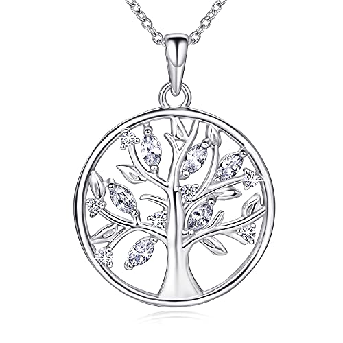 Tree of Life Necklace - Sterling Silver Family Tree Pendant for Women | Personalized Sister Necklace | Meaningful Birthday, Christmas, Teacher & Thanksgiving Gifts for Her | Perfect for Everyday Wear, Special Occasions & Spiritual Connection
