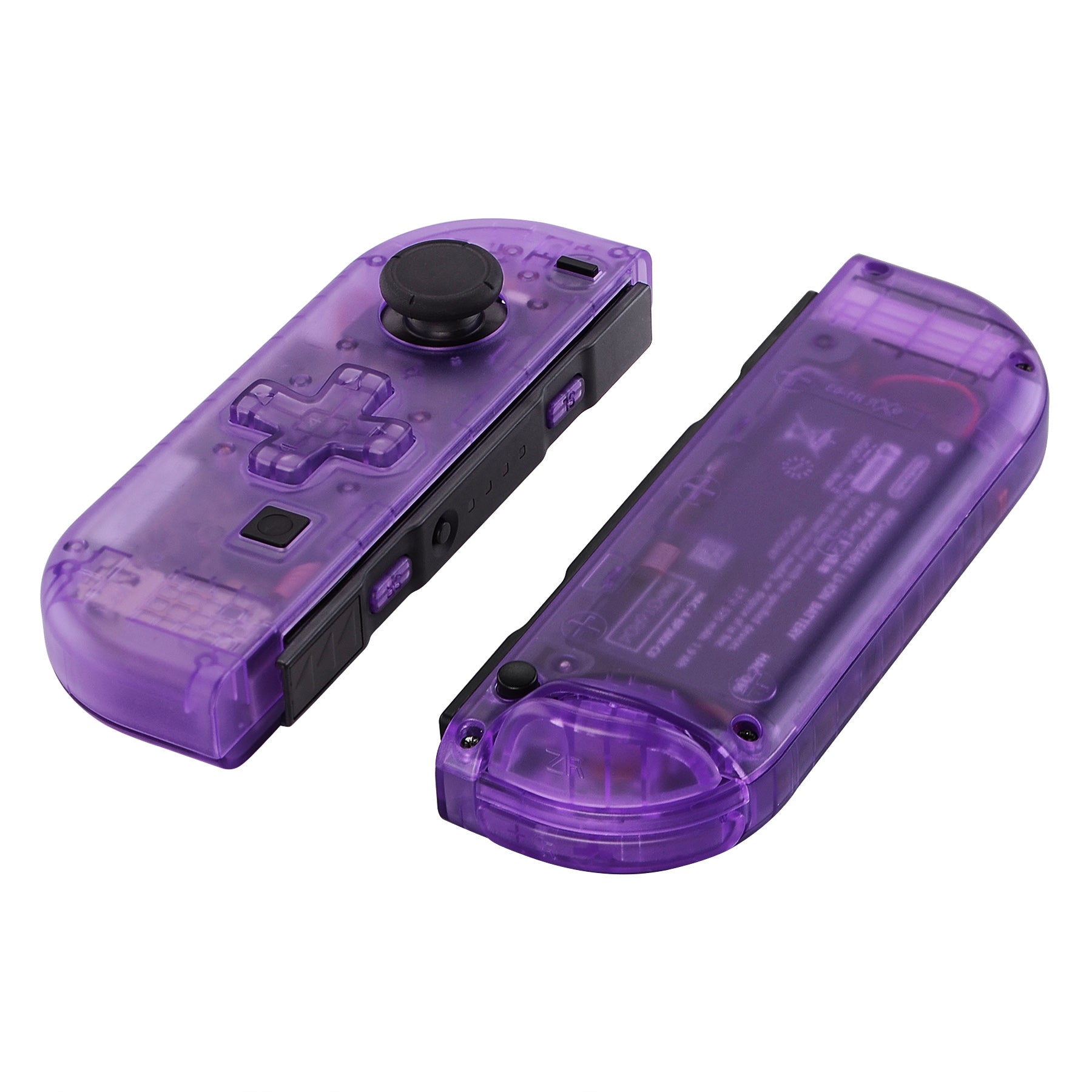 eXtremeRate D-Pad Replacement Shell Case with Buttons for Nintendo Switch Joy-Con (Clear Atomic Purple) - Upgrade Your Gaming Experience for Enhanced Control and Comfort