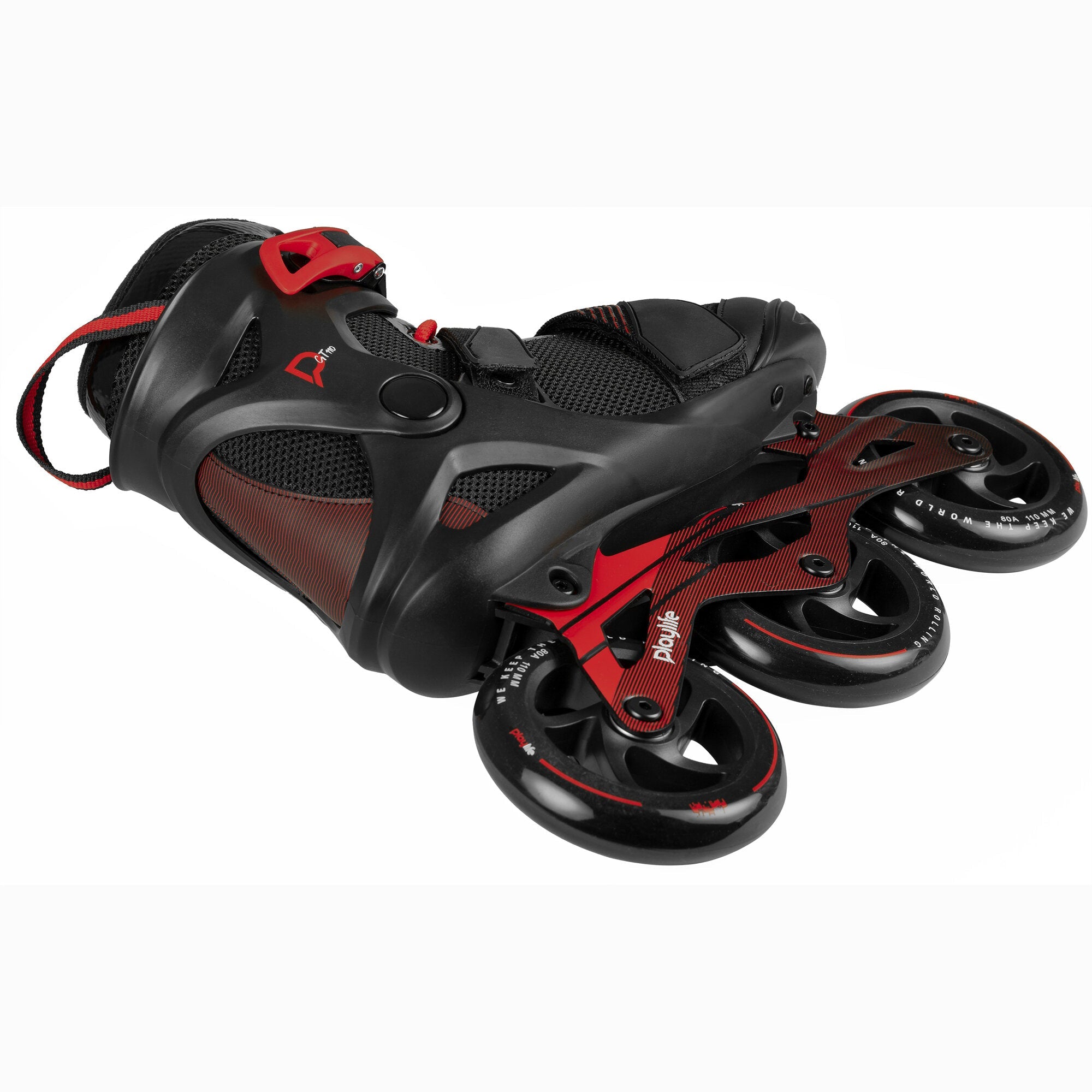 Playlife GT 110 Inline Skates for Adults - Adjustable Rollerblades for Men & Women - Comfortable Black Skates for Fitness, Outdoor & Indoor Skating