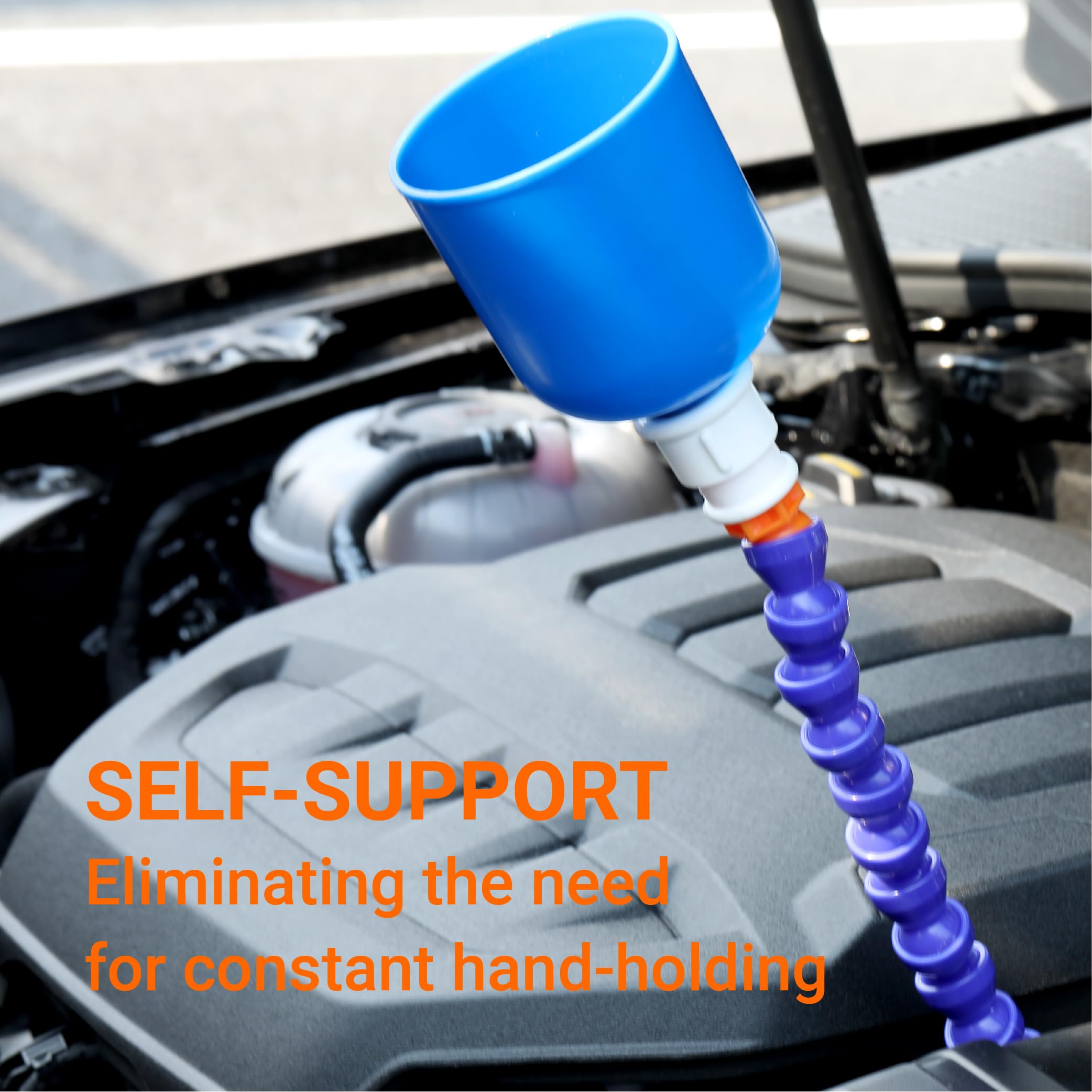 25.6 Inch Flexible Long Neck Funnel - Bendable Oil Funnel for Transmission Fluid, Automotive Fluids, and Engine Maintenance - Perfect for DIY Car Repair, Motorcycle Maintenance, and Home Garage Use