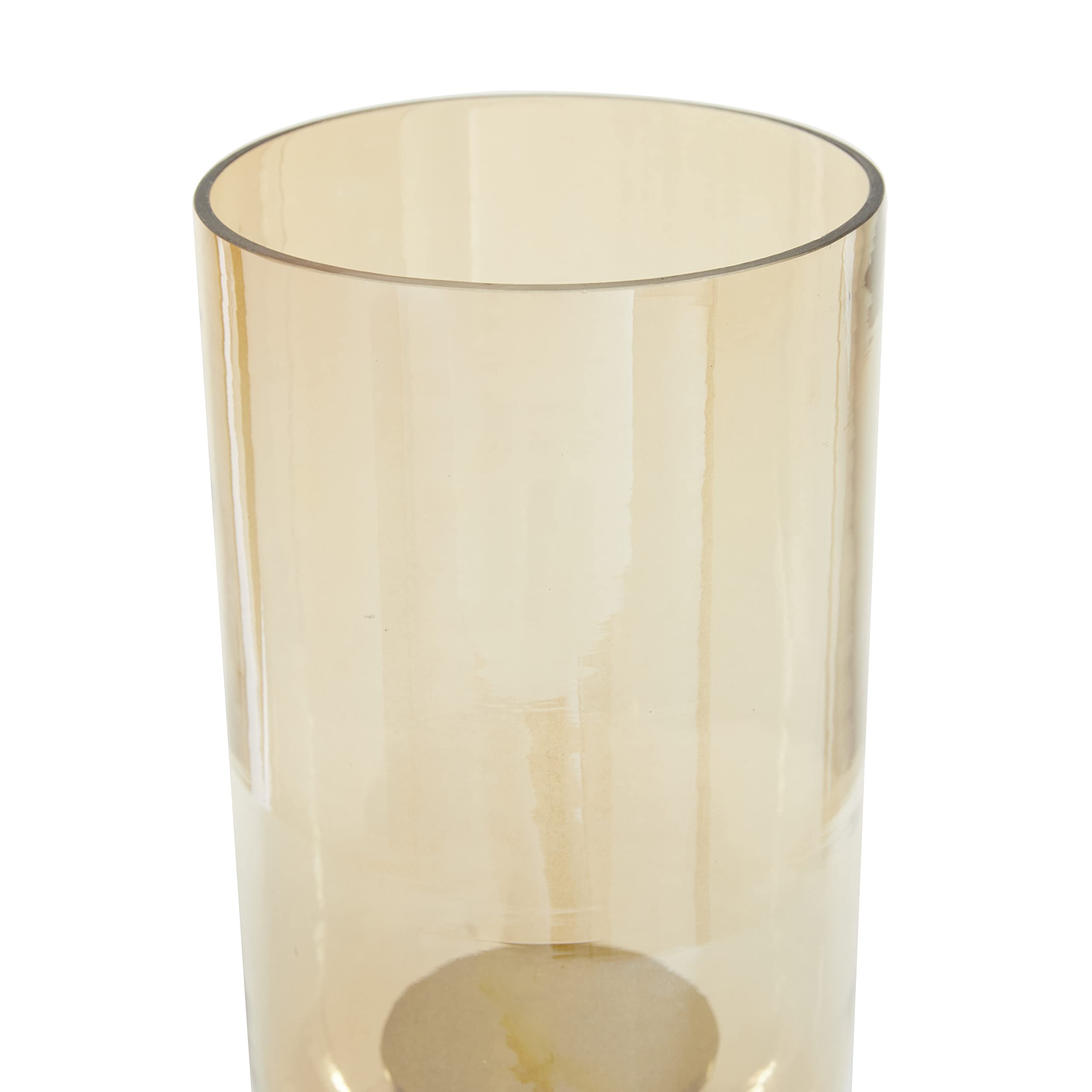 Deco 79 Gold Aluminum Metal Single Candle Hurricane Lamp - 9
