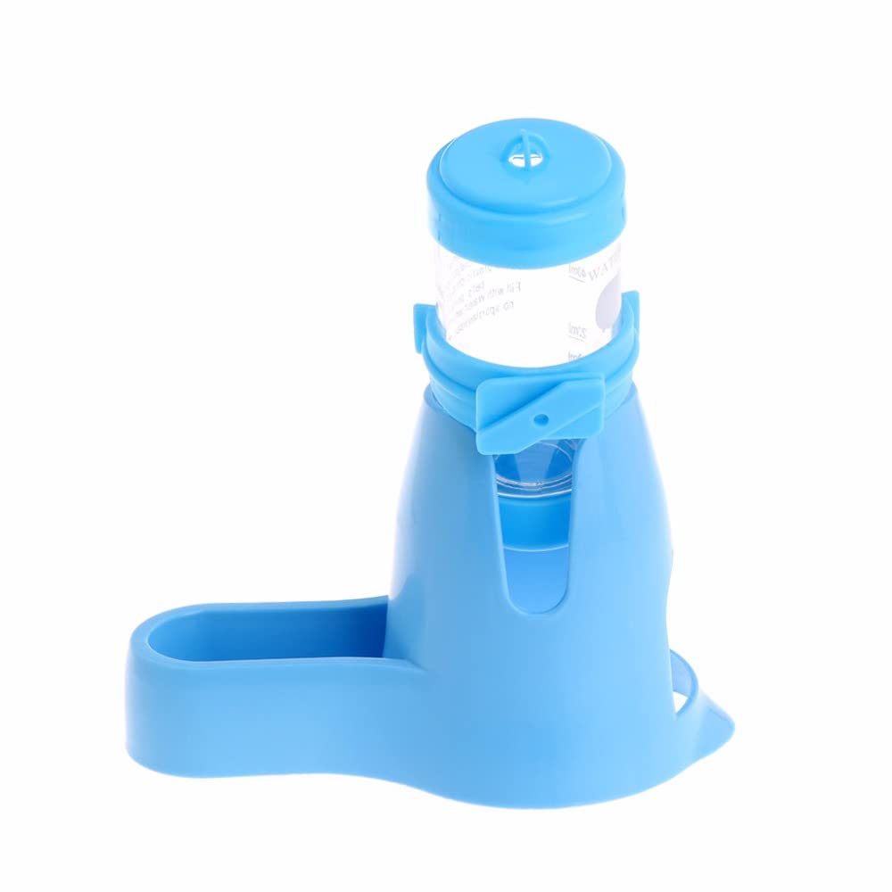 4oz Hamster Water Bottle with 3-in-1 Food Bowl - 125ML Automatic Pet Water Dispenser for Small Animals (Blue, 80ML) - Perfect for Hamsters, Hedgehogs & Rodent Cages