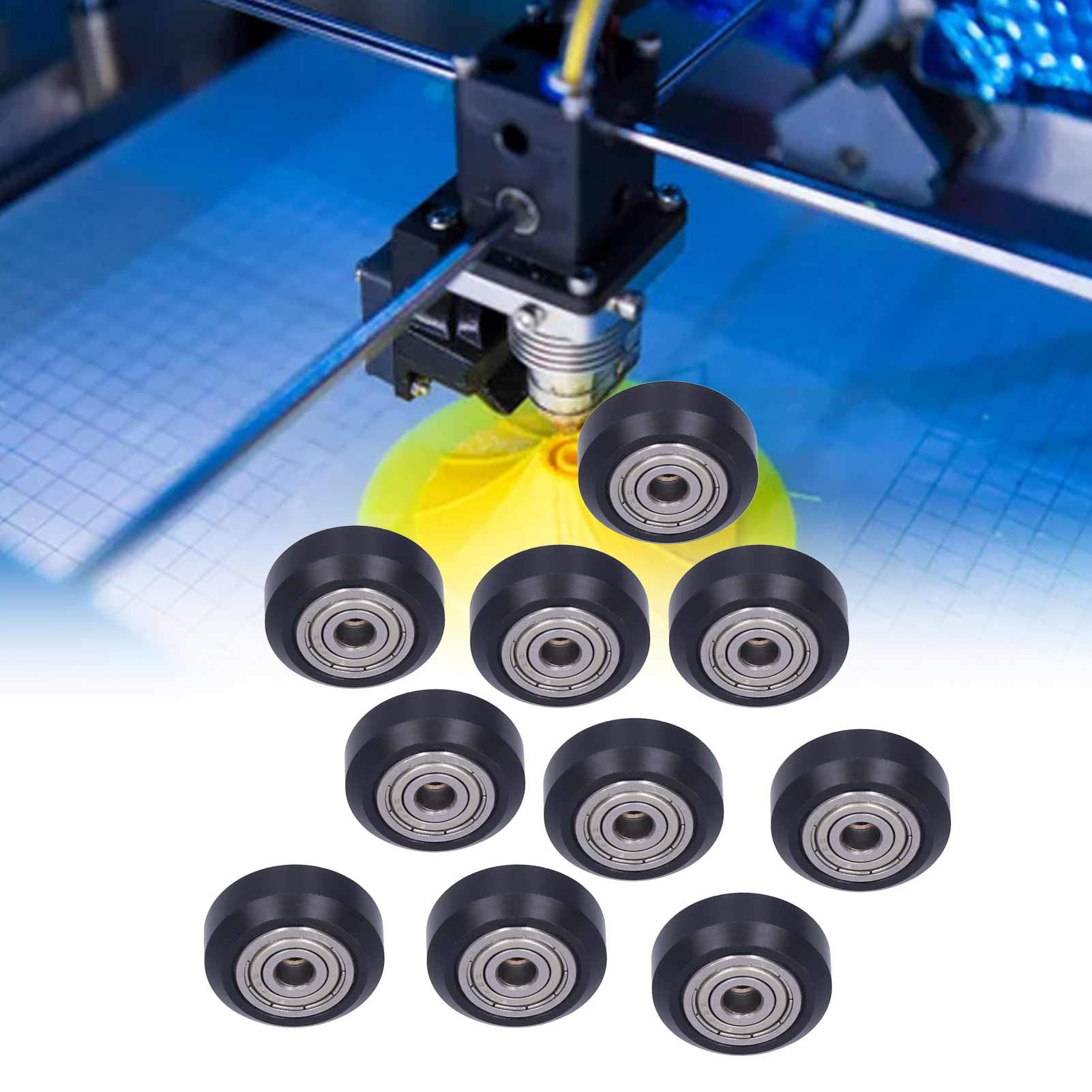 10Pcs 5mm Idler Pulley Wheels - Strong & Durable Self-Lubricating Bearings for 3D Printers, CNC Machines & DIY Engineering Projects | Perfect for Belt Tensioning & Motion Systems
