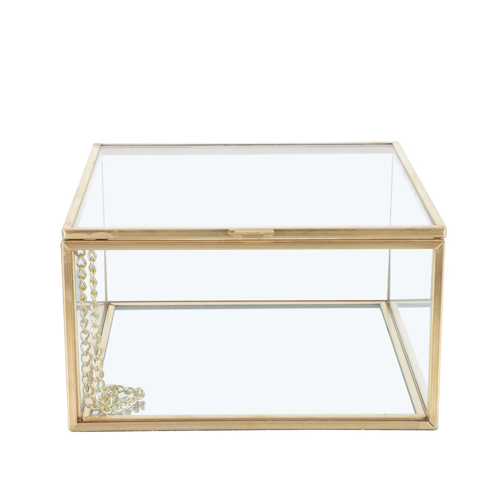 Hemoton Clear Jewelry Storage Box - 1PC Desktop Organizer for Earrings, Bracelets, Rings & Watches | Durable Glass Container for Jewelry & Cosmetics | Perfect for Vanity, Dresser & Travel Organization
