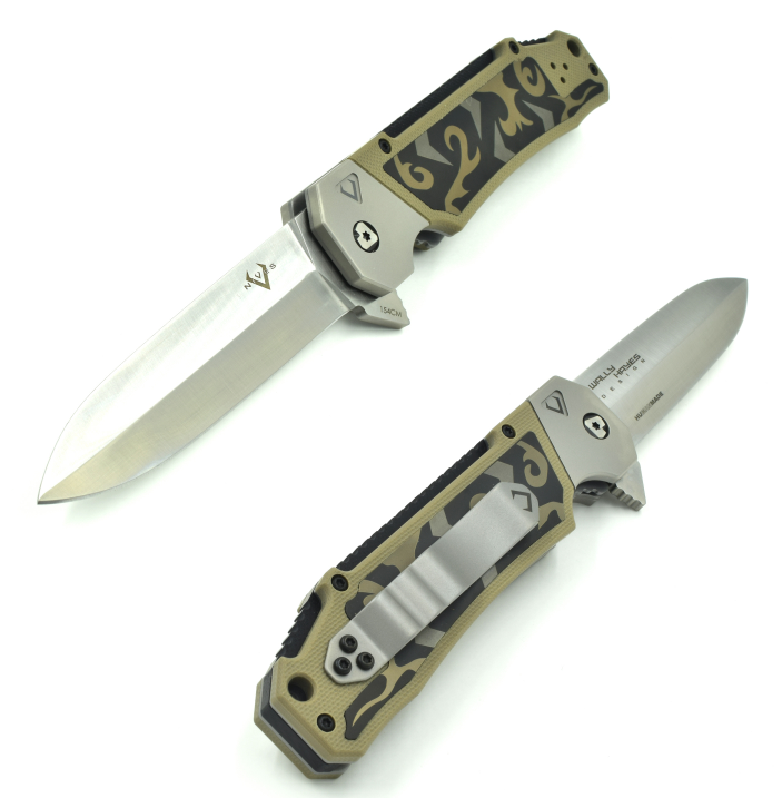 V Nives Vamp Dagger Folding Knife - Tactical Pocket Knife with Stainless Steel Blade for Outdoor, Camping, Survival & EDC (Everyday Carry)