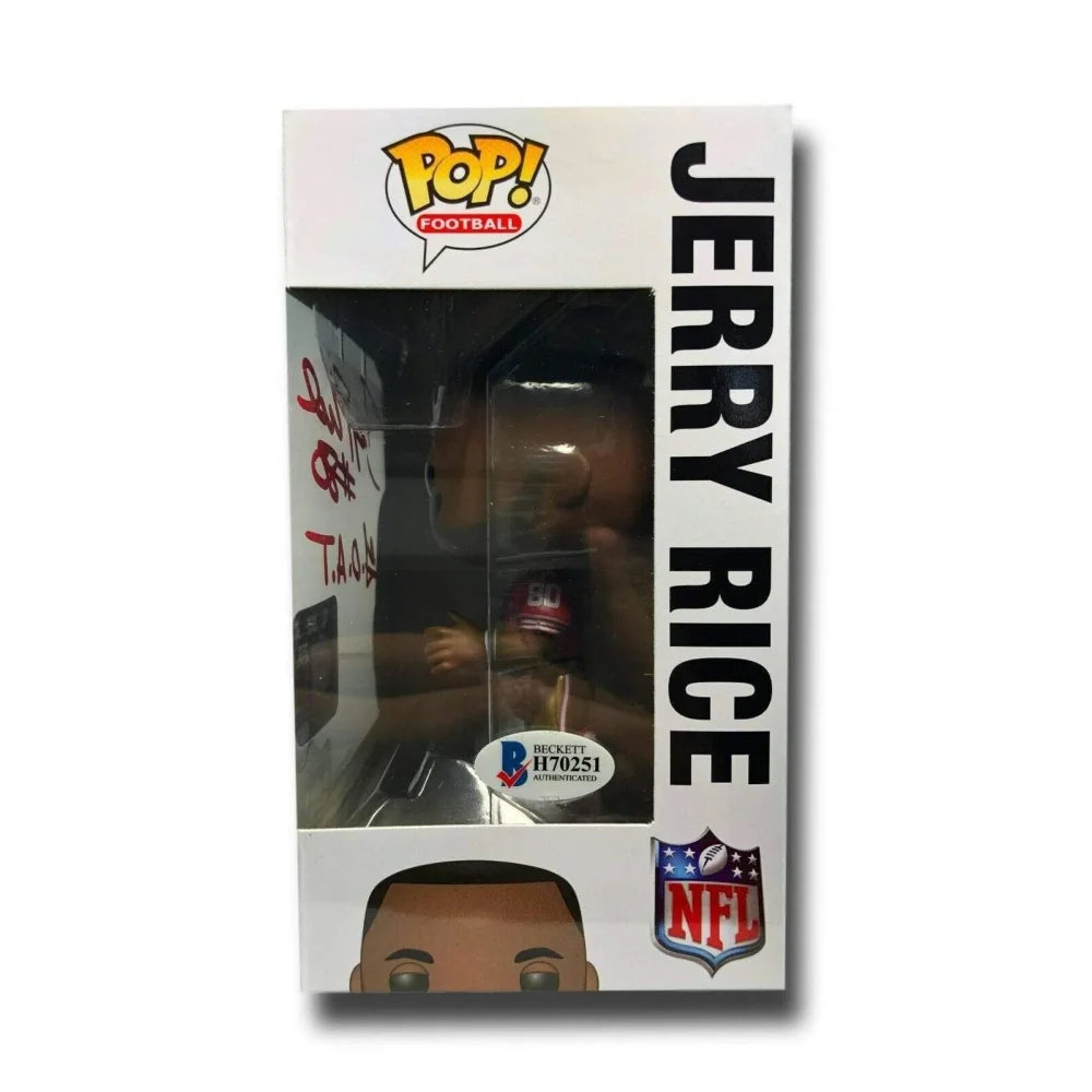 Jerry Rice Signed Autographed Funko Pop Vinyl Figure with BAS COA - San Francisco 49ers NFL Collectible #114 - Perfect for Sports Memorabilia Displays and 49ers Fan Gifts