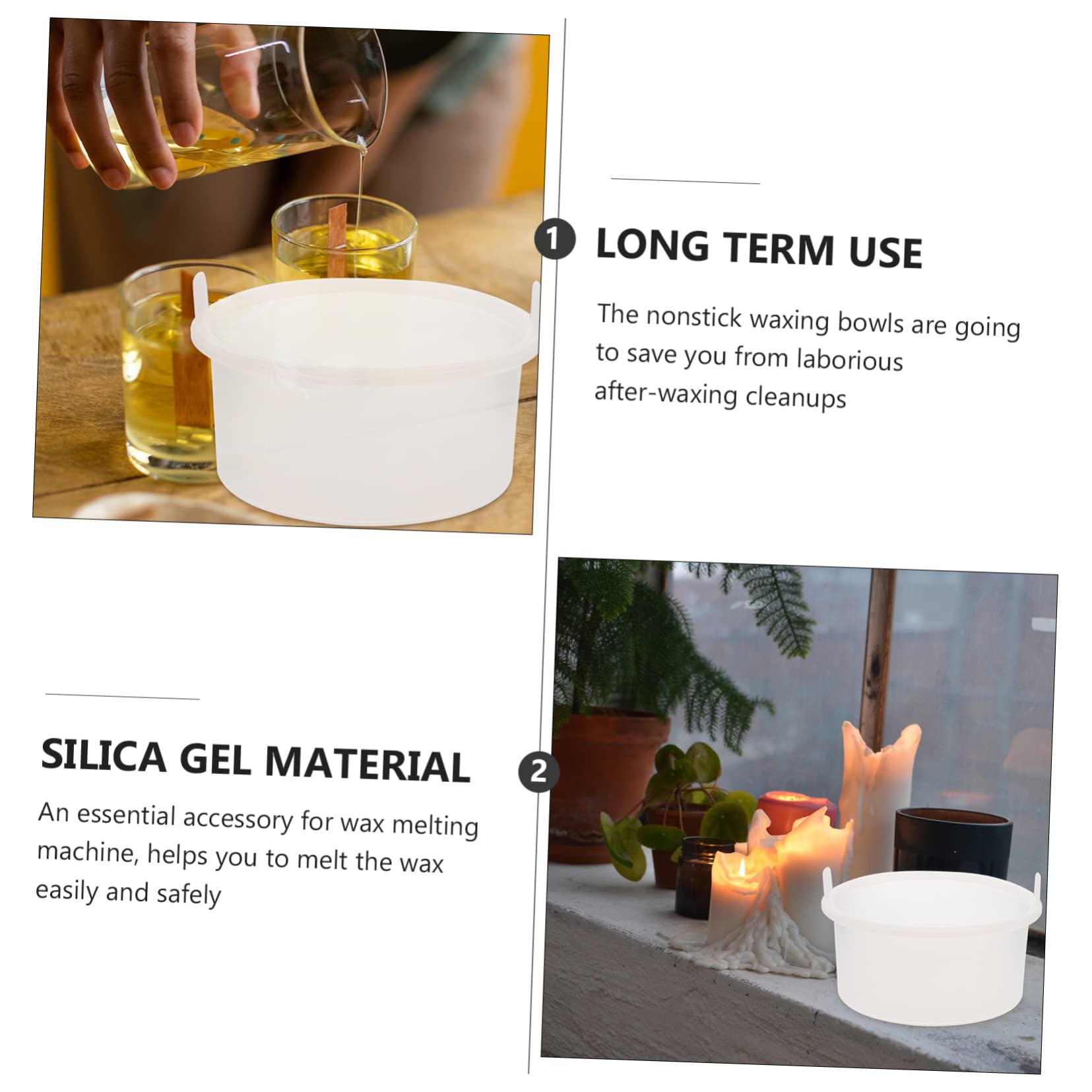 Minkissy 1pc Silicone Wax Melter Bowl - Mini Wax Warmer Pot for Hair Removal, Waxing Kit with Wax Burner Liners - Perfect for Home Spa, Salon, and DIY Beauty Treatments