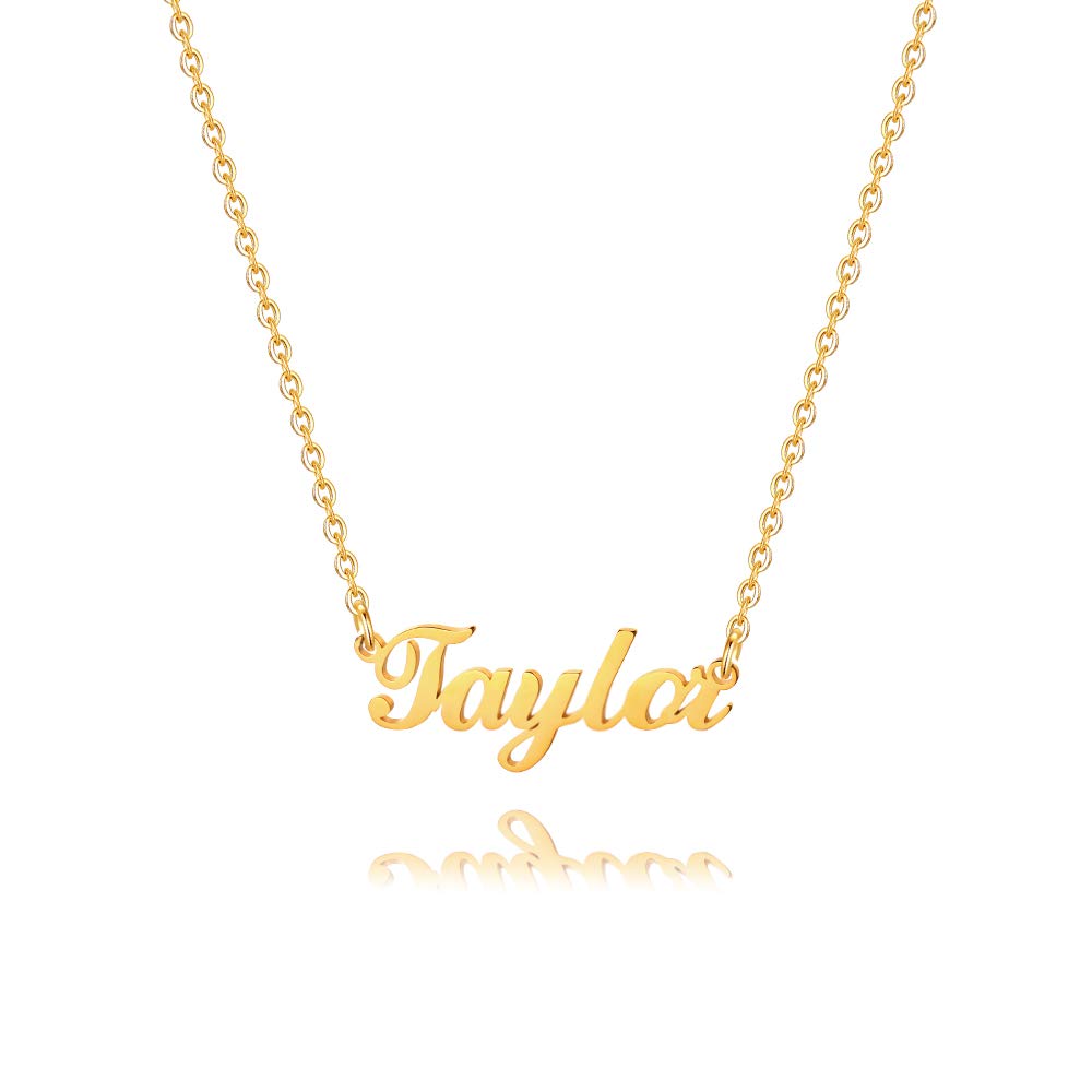 18K Gold Plated Personalized Name Necklace for Women, Girls & Teens - Custom Monogram Necklace with Engraved Name - Perfect Gift for Birthdays, Anniversaries & Special Occasions