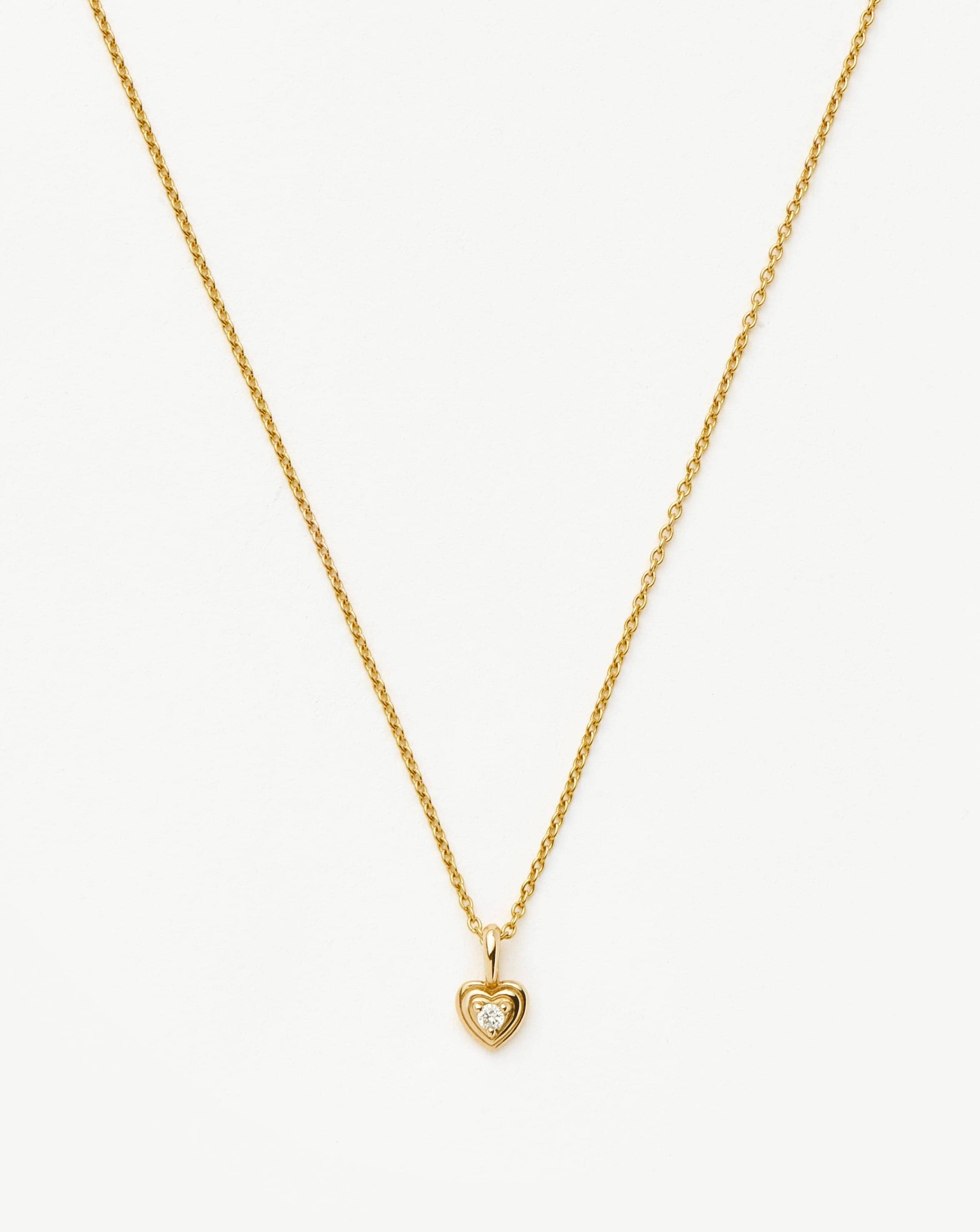14K Solid Gold Diamond Heart Pendant Necklace for Women - Elegant Mini Heart Charm Jewelry Gift for Her - Perfect for Valentine's Day, Anniversary & Special Occasions