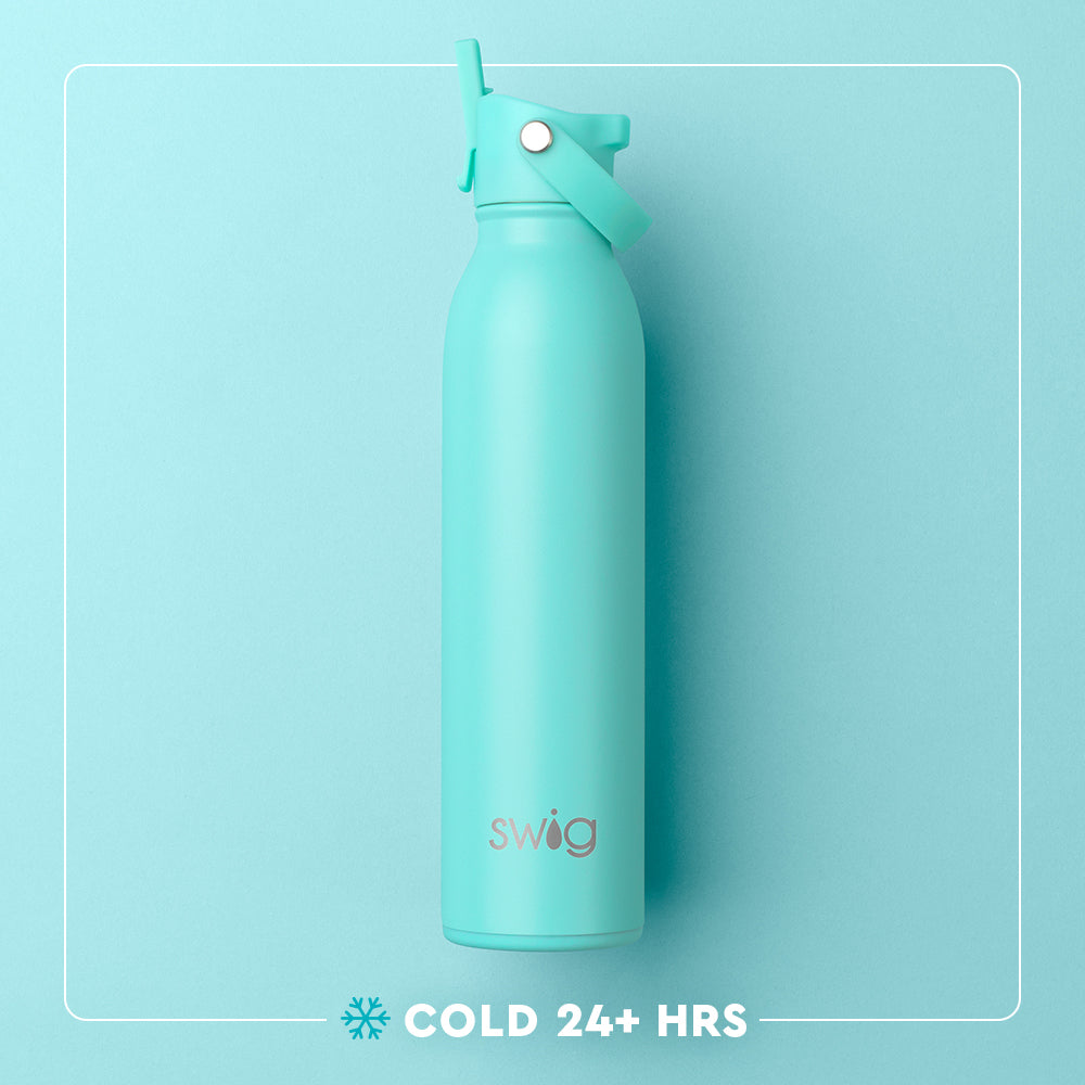 Aqua Flip + Sip 20oz Leak-Proof Water Bottle with Straw - BPA Free Stainless Steel Tumbler for Kids, Gym, Travel & Outdoor Activities