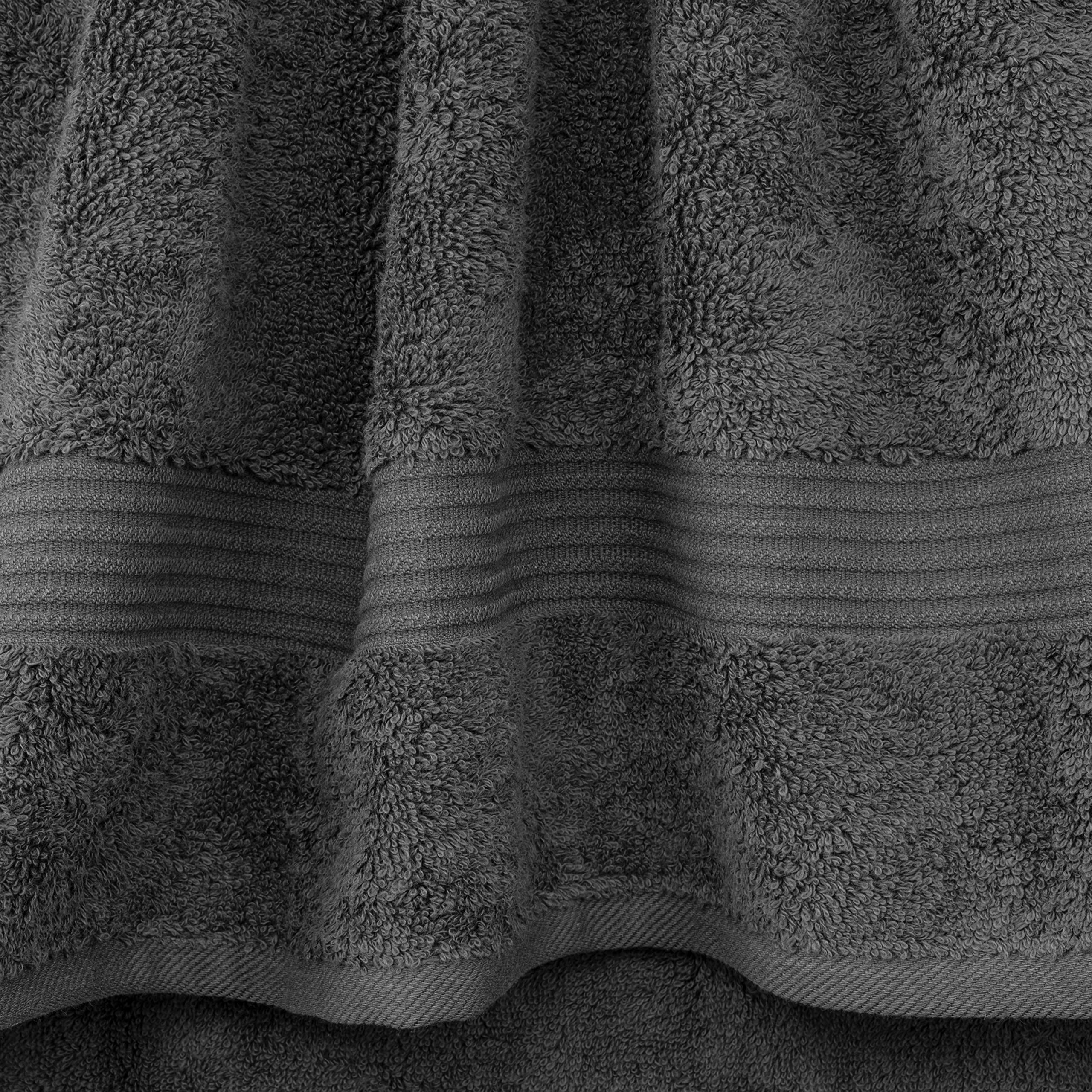 100% Cotton Turkish Washcloths - 4 Pack Soft Absorbent Face & Body Towels for Bathroom | Premium Dark Gray Hand Towels for Spa, Baby Care & Gentle Exfoliation