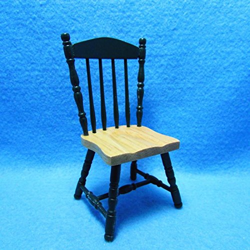 Miniature Green & Oak Kitchen/Dining Room Chair for Dollhouse - My Mini Fairy Garden Accessories | Perfect for Outdoor Play, House Decor, and DIY Miniature Scenes