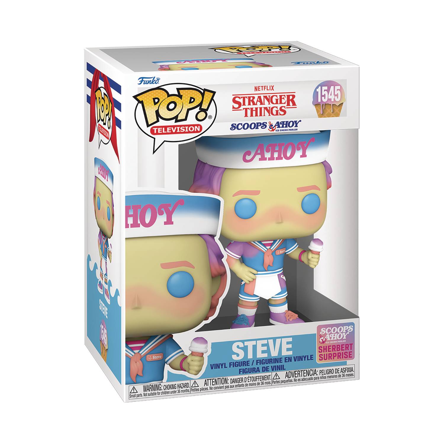 Stranger Things Steve Scoops Ahoy Costume - Official Netflix Merchandise for Halloween Cosplay & TV Show Fans