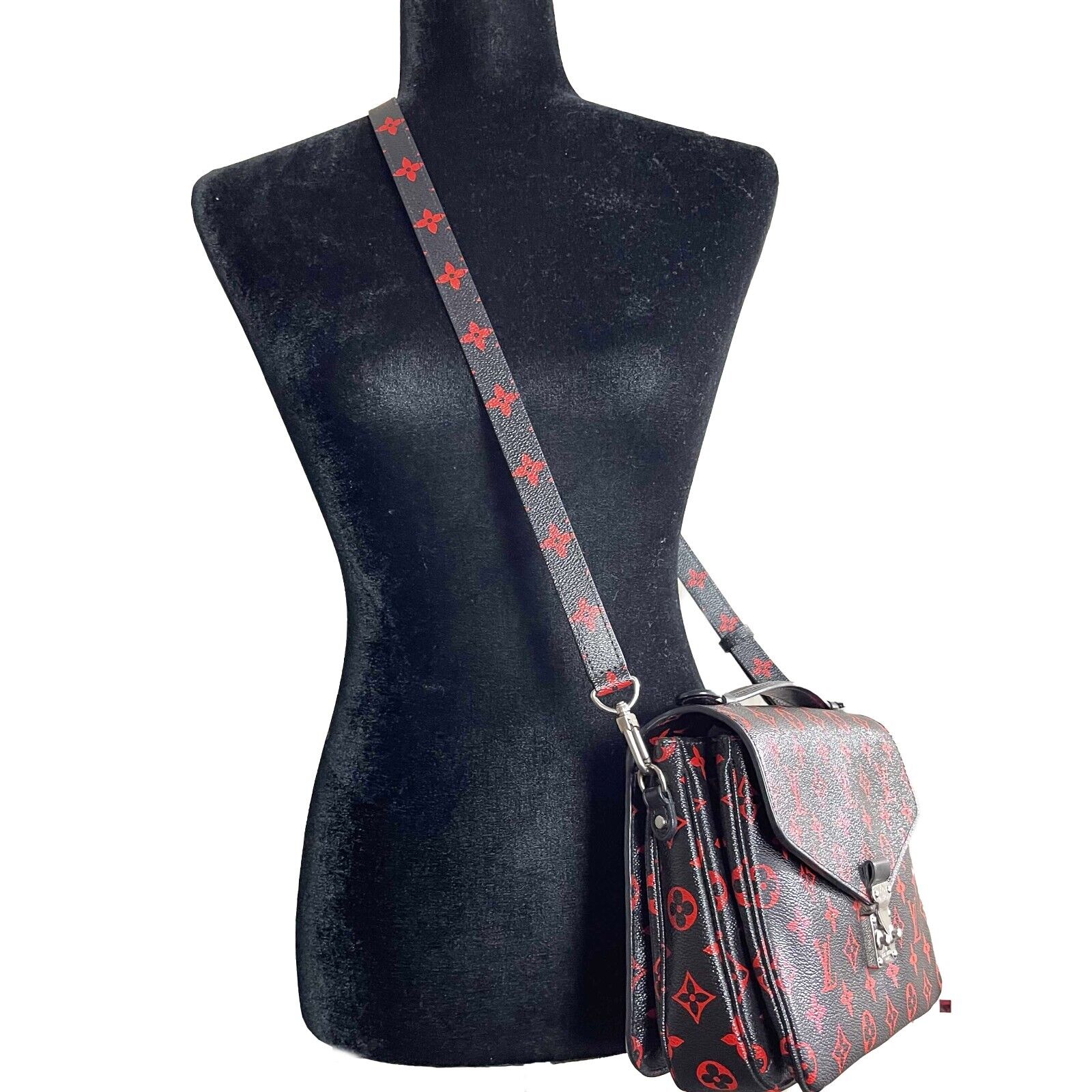 Louis Vuitton Monogram Infrarouge Pochette Métis Crossbody Bag in Black & Red | Luxury Designer Handbag for Women | Perfect for Date Night, Travel & Everyday Use