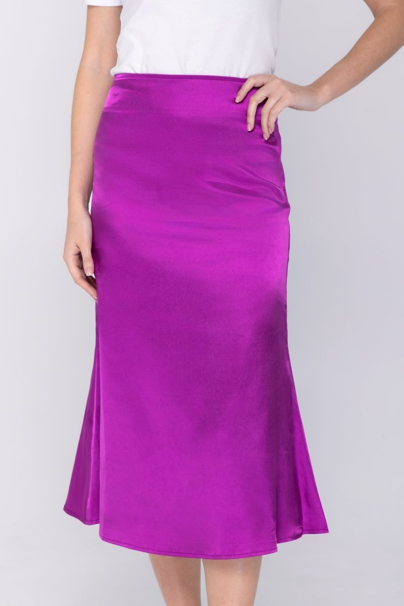 Serena Skirt in Magenta - Women's Flowy A-Line Midi Skirt for Casual & Summer Outfits | Perfect for Beach, Brunch & Date Nights