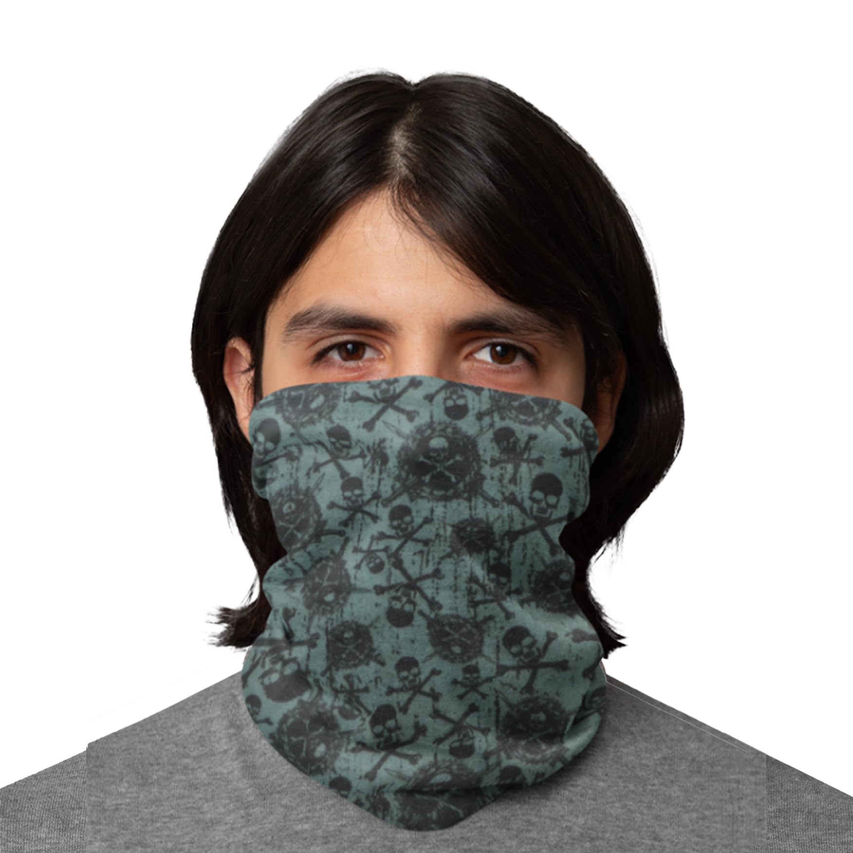 Skull Neck Gaiter Face Mask Bandana - Breathable Neck Gators Face Coverings for Men & Women - Perfect for Outdoor Sports, Cycling, Running & Hiking