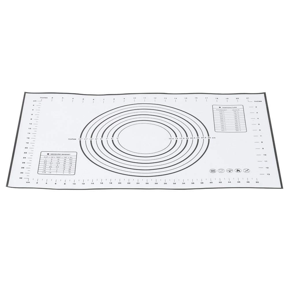 Non-Slip Silicone Baking Mat 60x40cm - Heat Resistant Black Pastry Dough Rolling Pad for Home Kitchen, Perfect for Baking Cookies, Pies & Bread Making