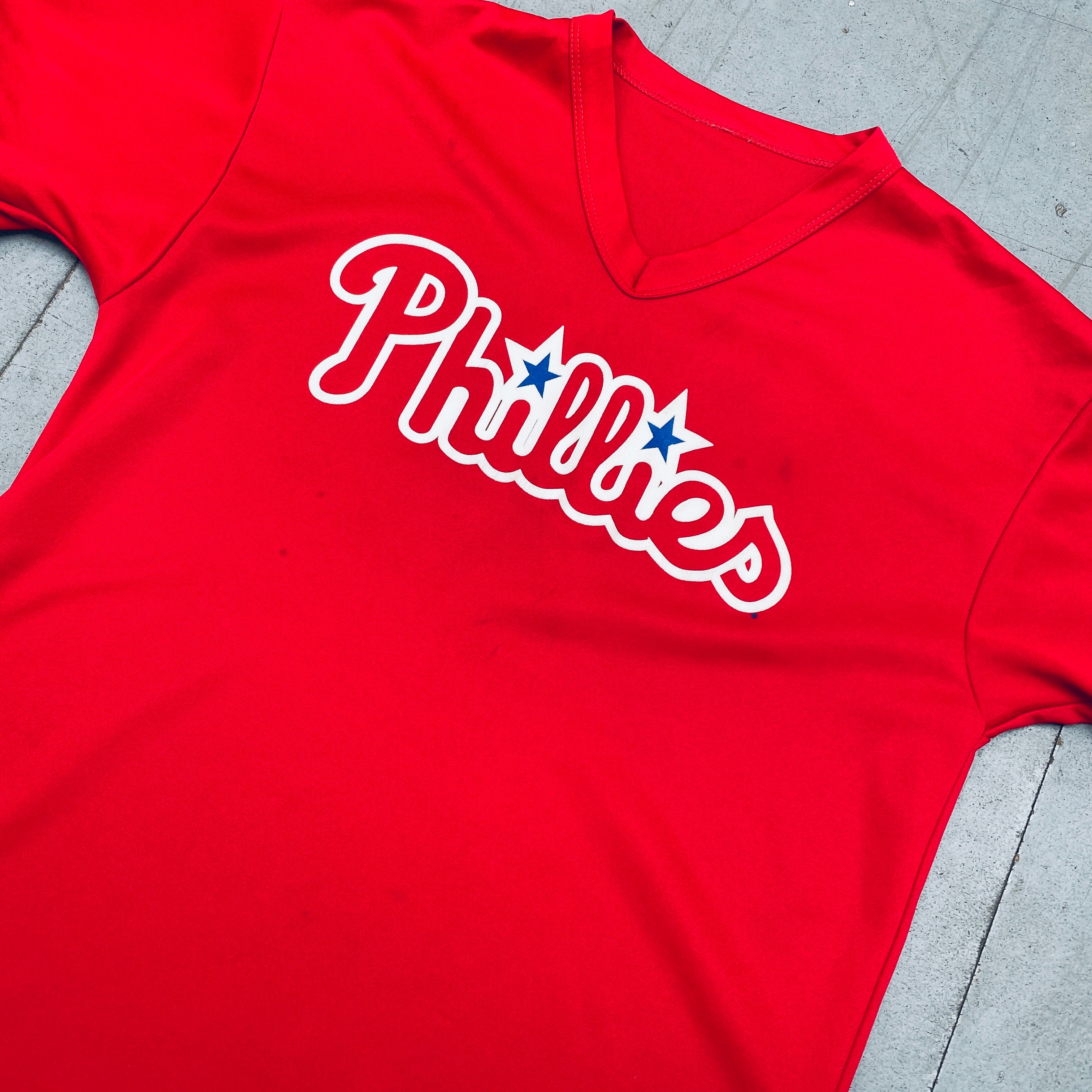 Philadelphia Phillies 2003 Majestic Batting Practice Jersey - Red #30, Size M | Authentic MLB Fan Gear for Games & Casual Wear