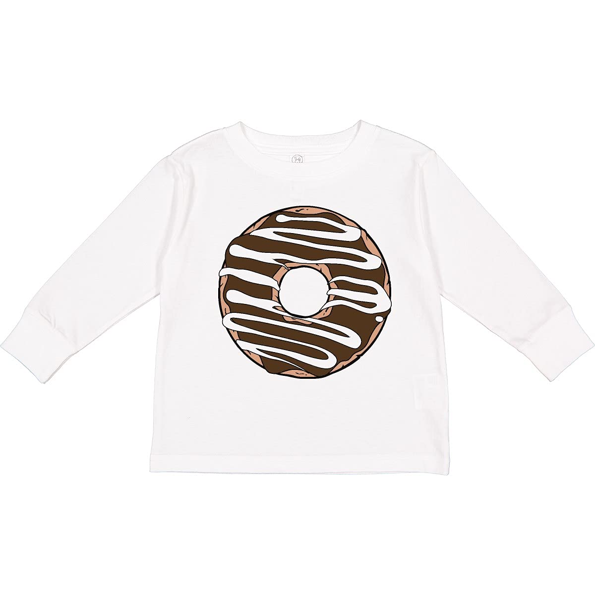 Inktastic Chocolate Donut Print Toddler Long Sleeve T-Shirt - Cute Doughnut Graphic Tee for Boys & Girls - Perfect for Birthday Parties, Playdates & Casual Wear