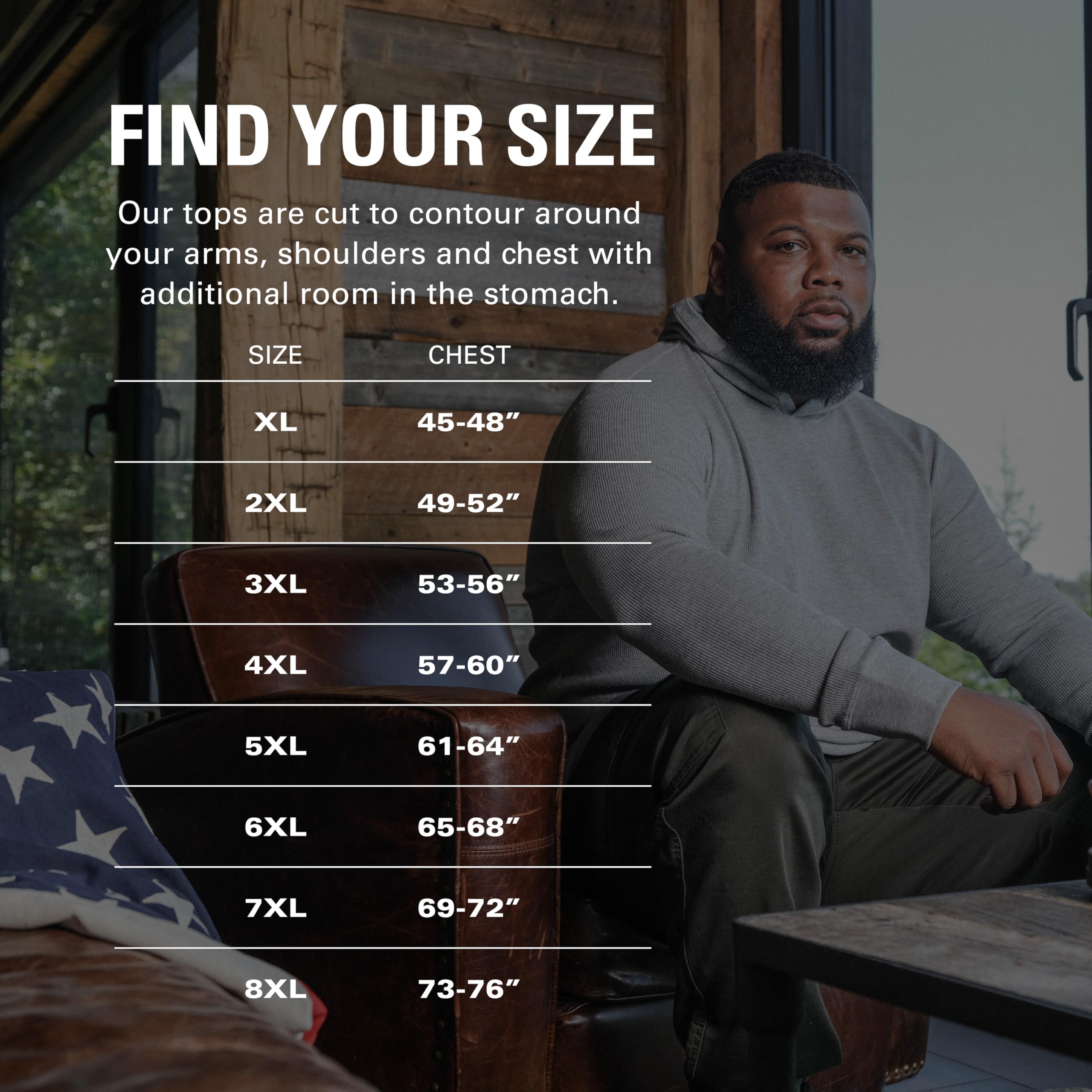 STRONGSIZE Men's Big and Tall Thermal Waffle Hoodie - Lightweight Long Sleeve Pullover for Winter | Cozy Lounge Wear & Outdoor Activities