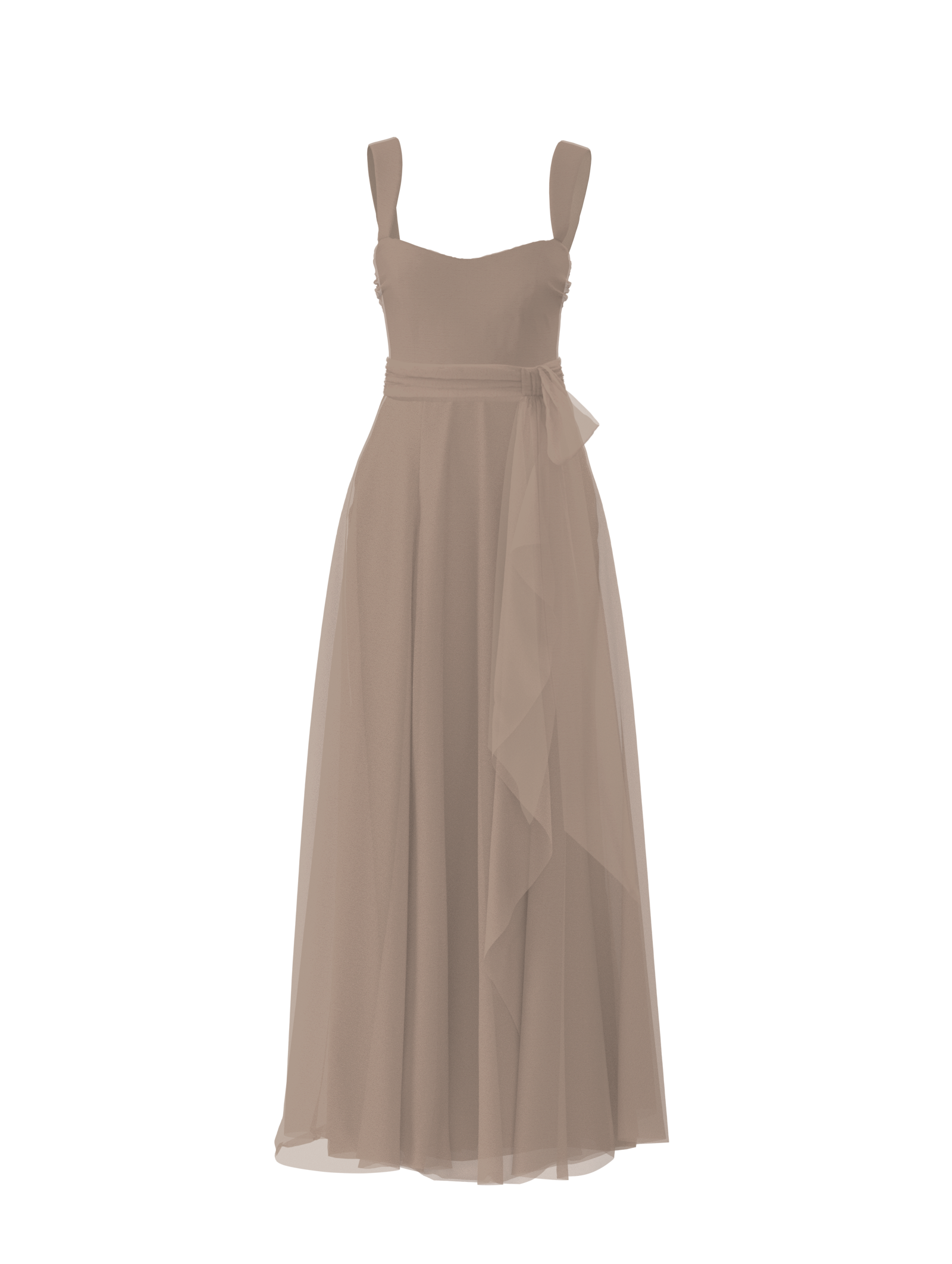 Alexis Bodice with Jaycie Skirt and Sash Belt in Latte - Perfect for Weddings, Parties, and Special Occasions