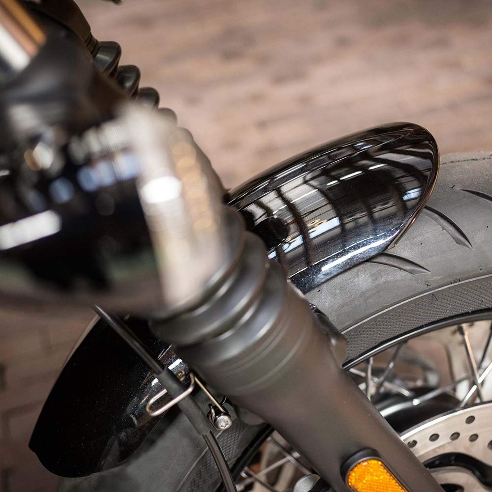 Acouto Black Short Front Mudguard Dirt Guard Cover for Triumph T100 & 900 Motorcycles (2001-2016) - Off-Road Protection & Style Upgrade
