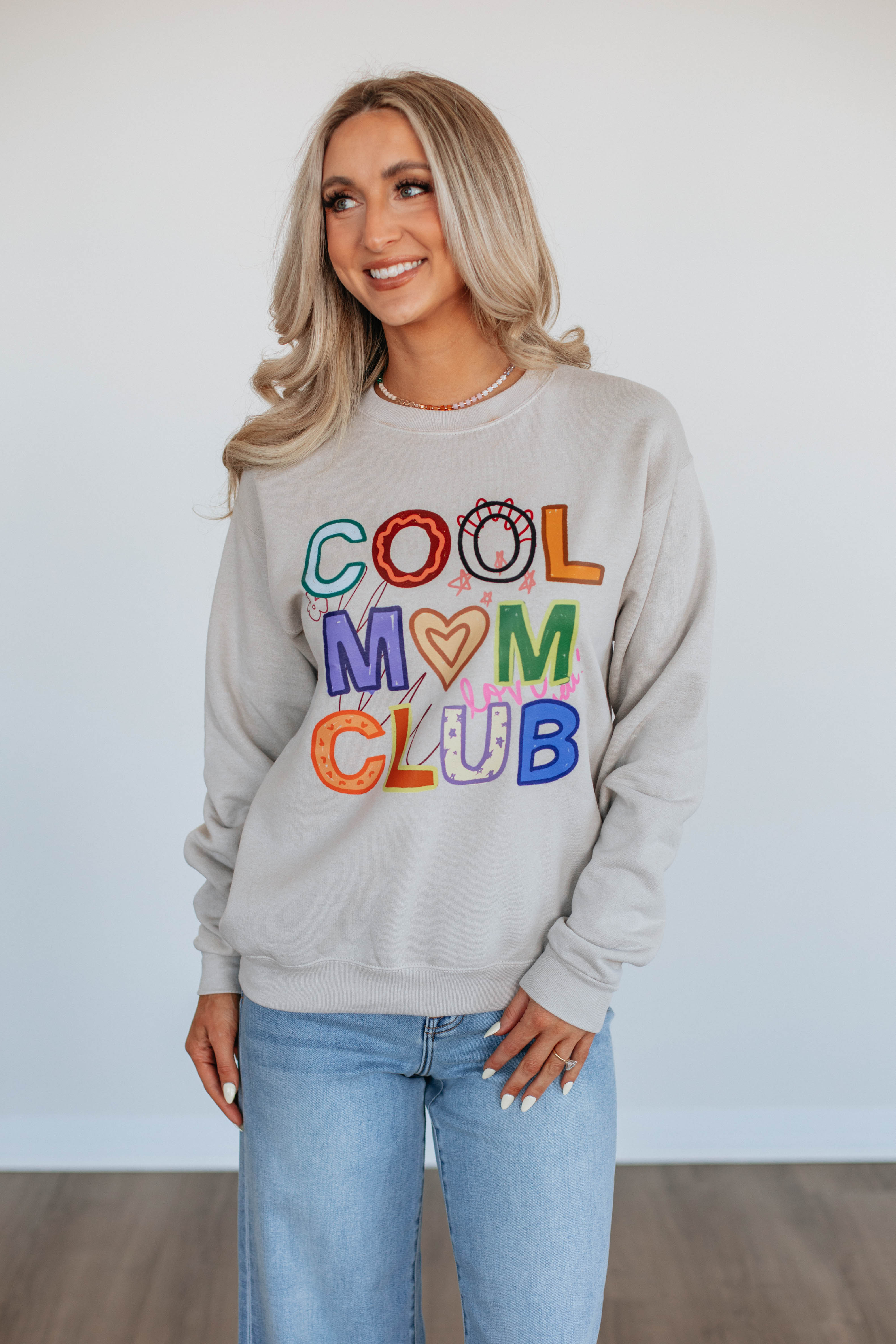 Cool Mom Club Sweatshirt - Trendy Women's Pullover Hoodie for Casual Wear | Perfect for School Drop-offs, Weekend Outings & Relaxing at Home