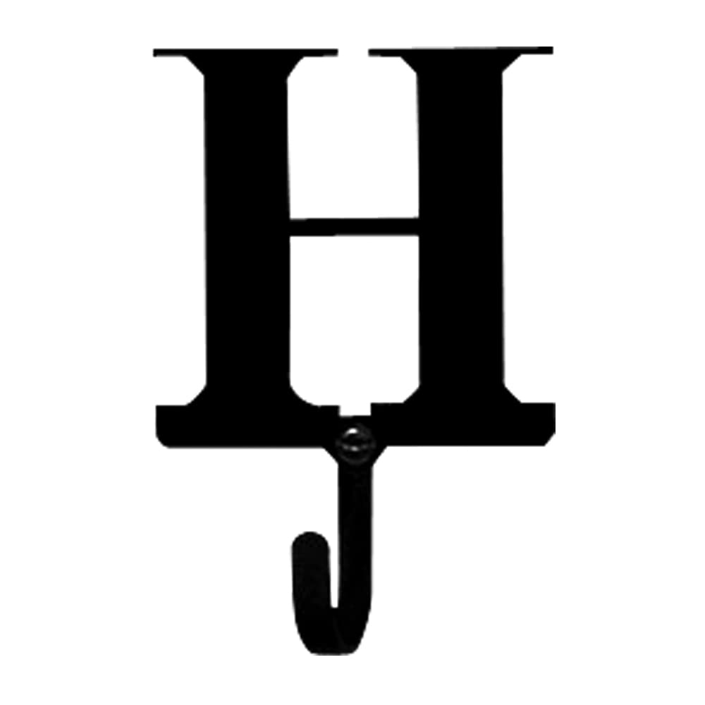 Vintage Wrought Iron Wall Hook - Decorative Letter H Hook for Keys, Hats & Coats | Rustic Farmhouse Home Decor for Entryway, Kitchen & Bathroom Organization